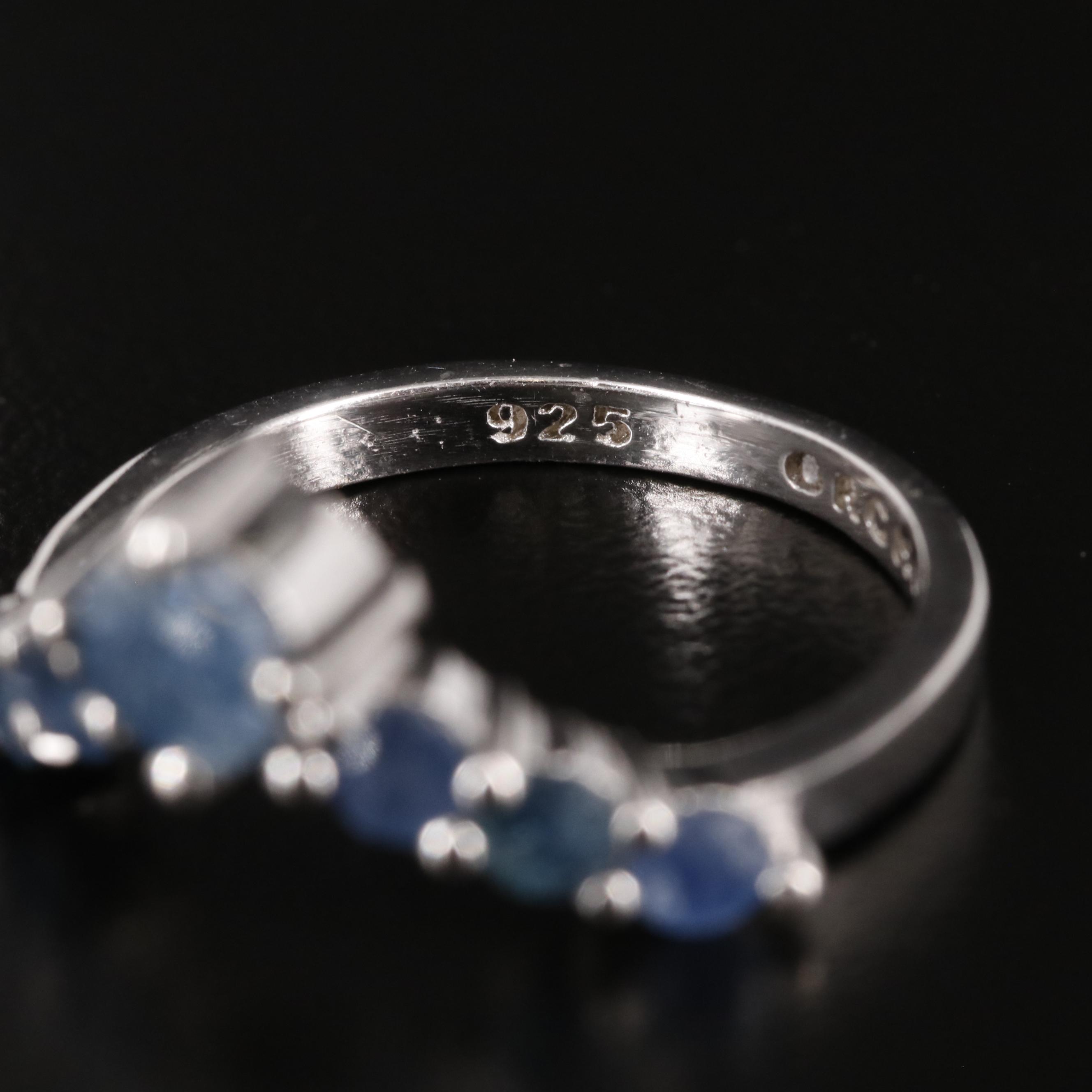 Sterling Sapphire Chevron Band