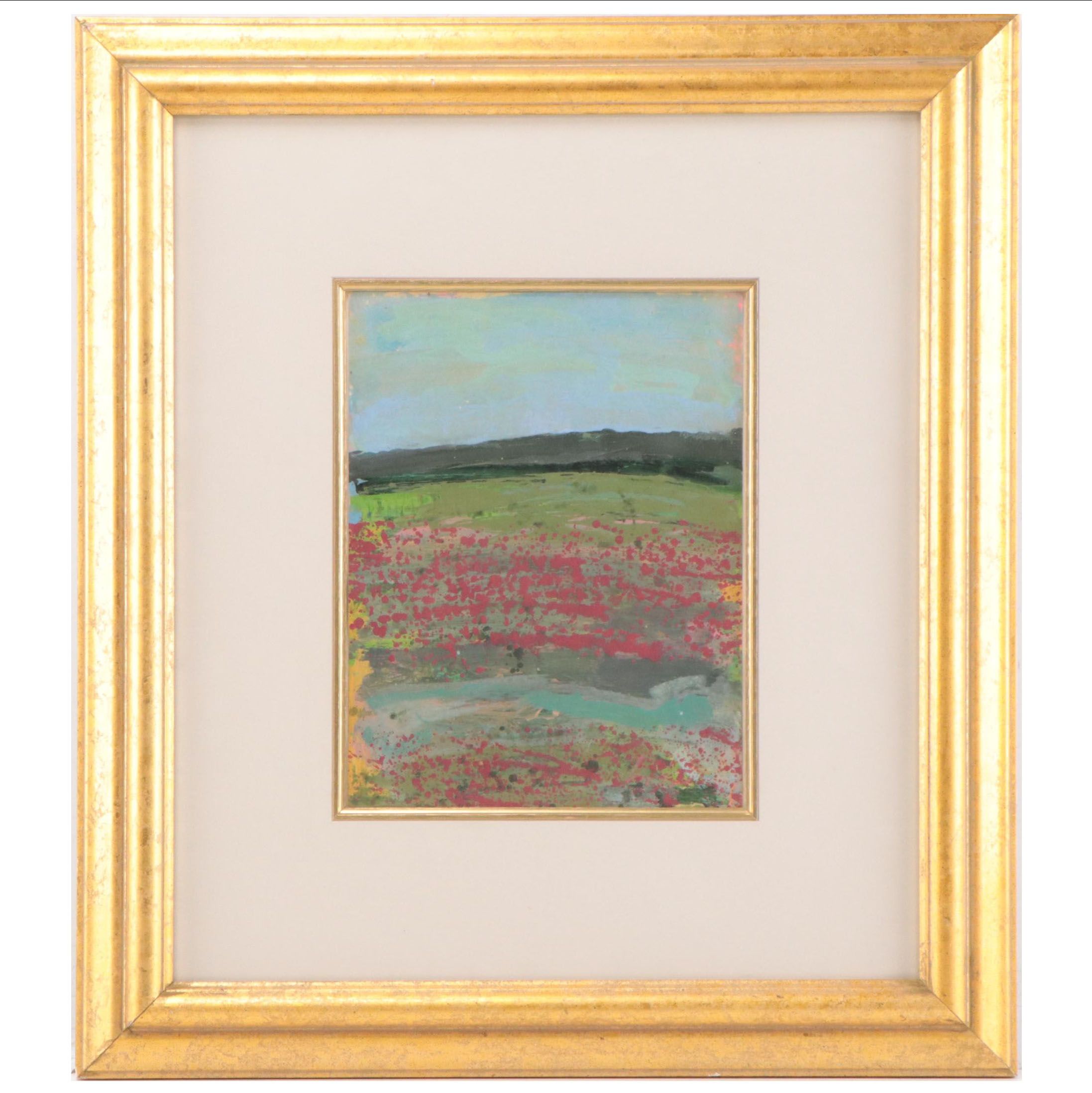 Harry Hilson Abstract Landscape Acrylic Painting, Circa 1980