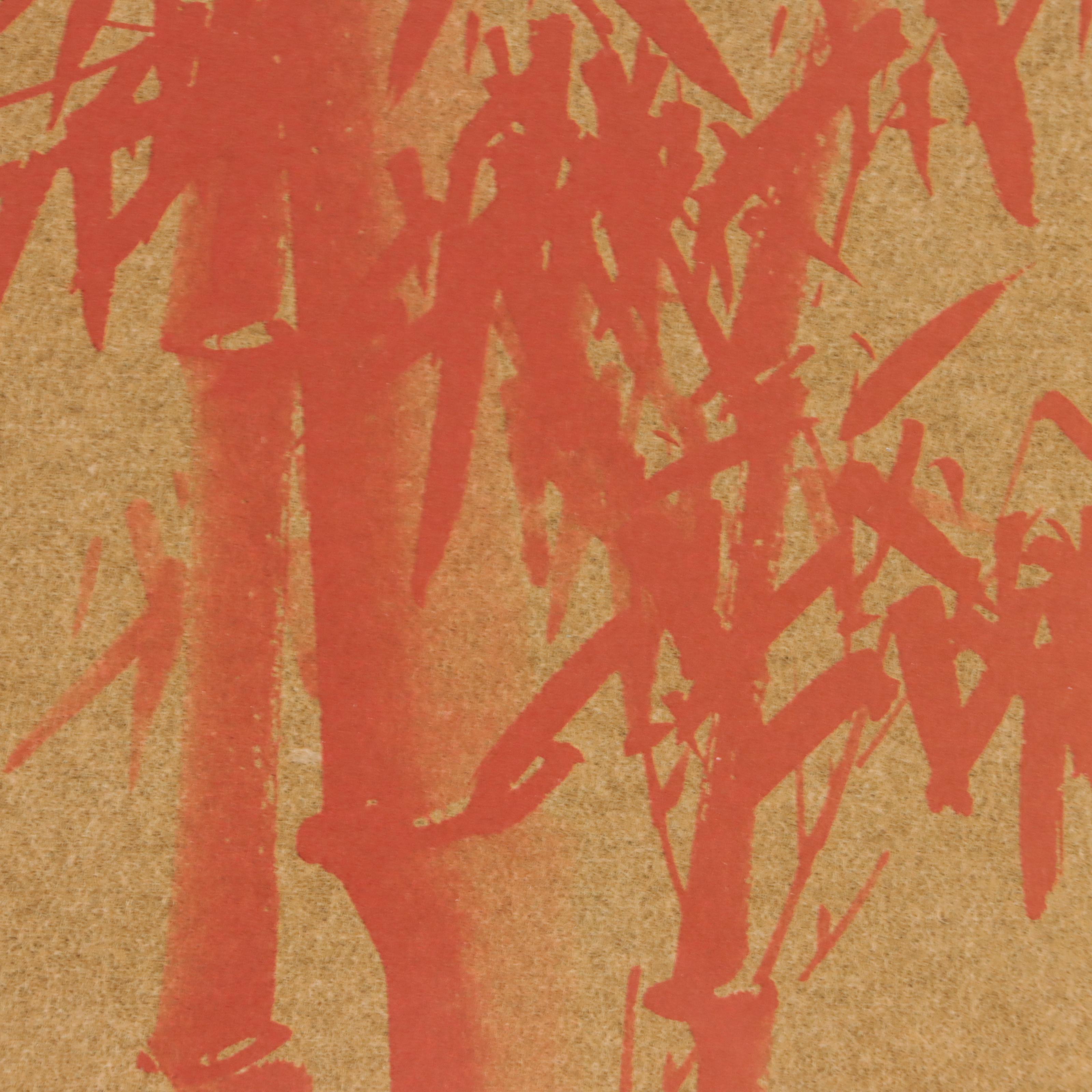 Chinese Halftone Lithograph of Red Bamboo