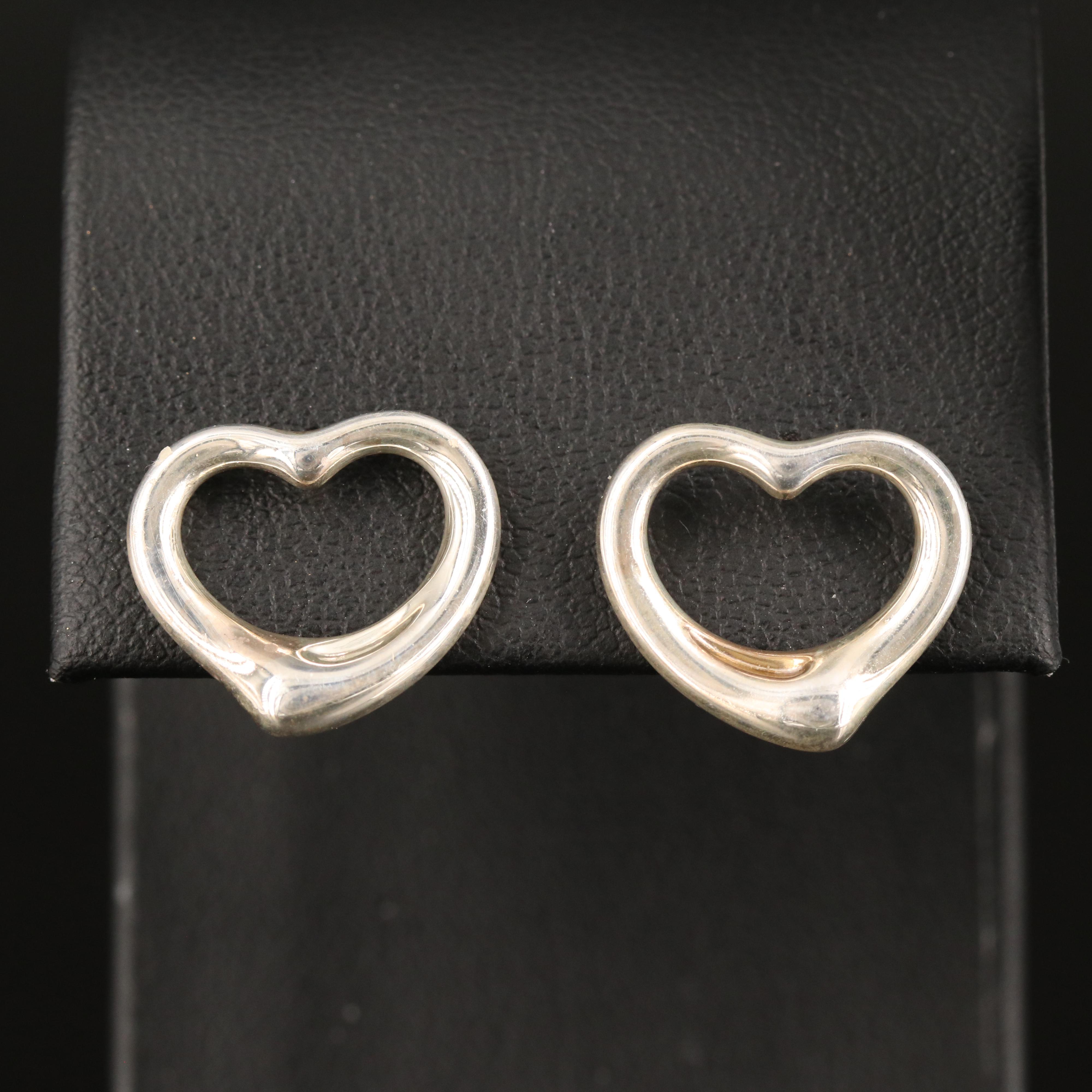 Elsa Peretti for Tiffany & Co. "Open Heart" Sterling Earrings