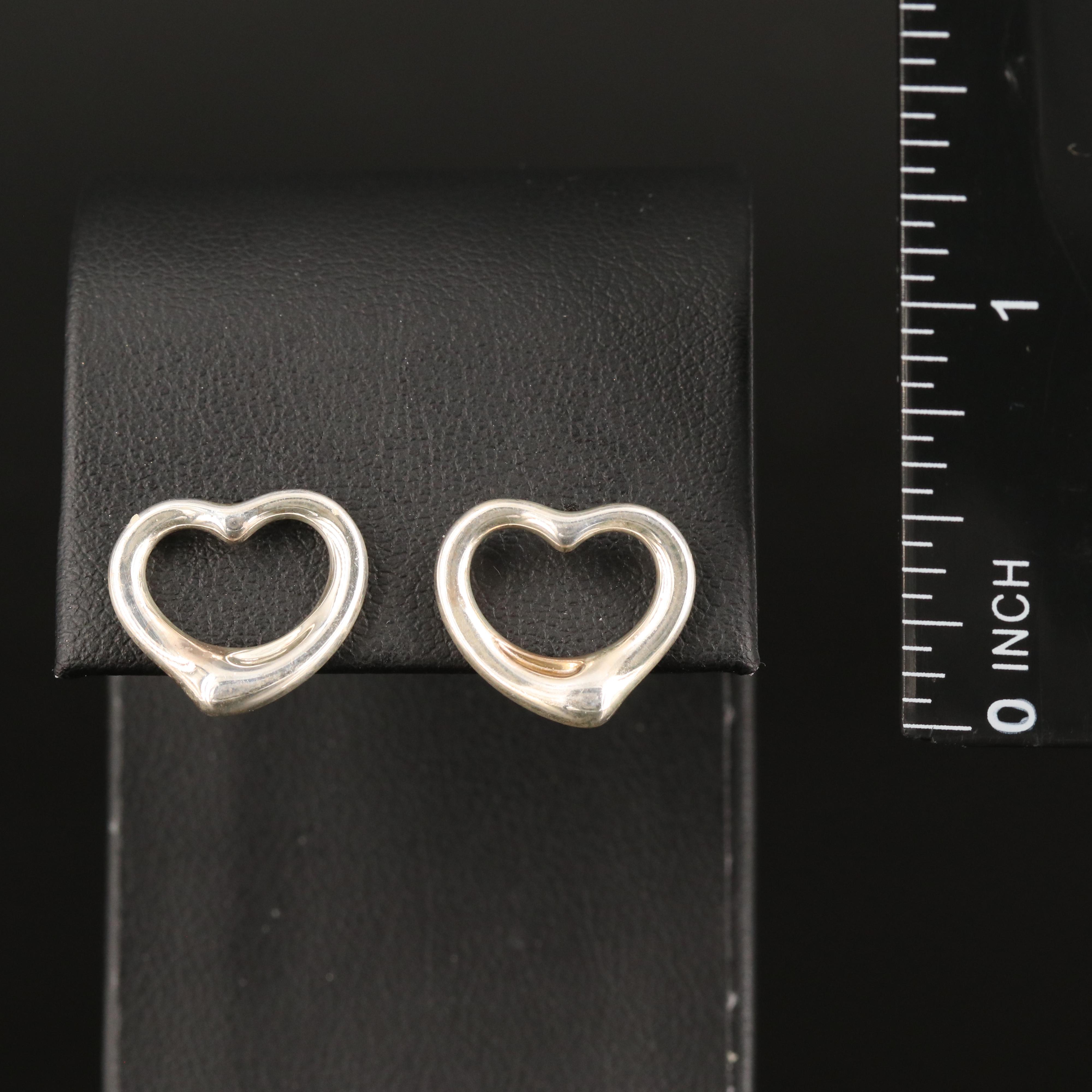 Elsa Peretti for Tiffany & Co. "Open Heart" Sterling Earrings