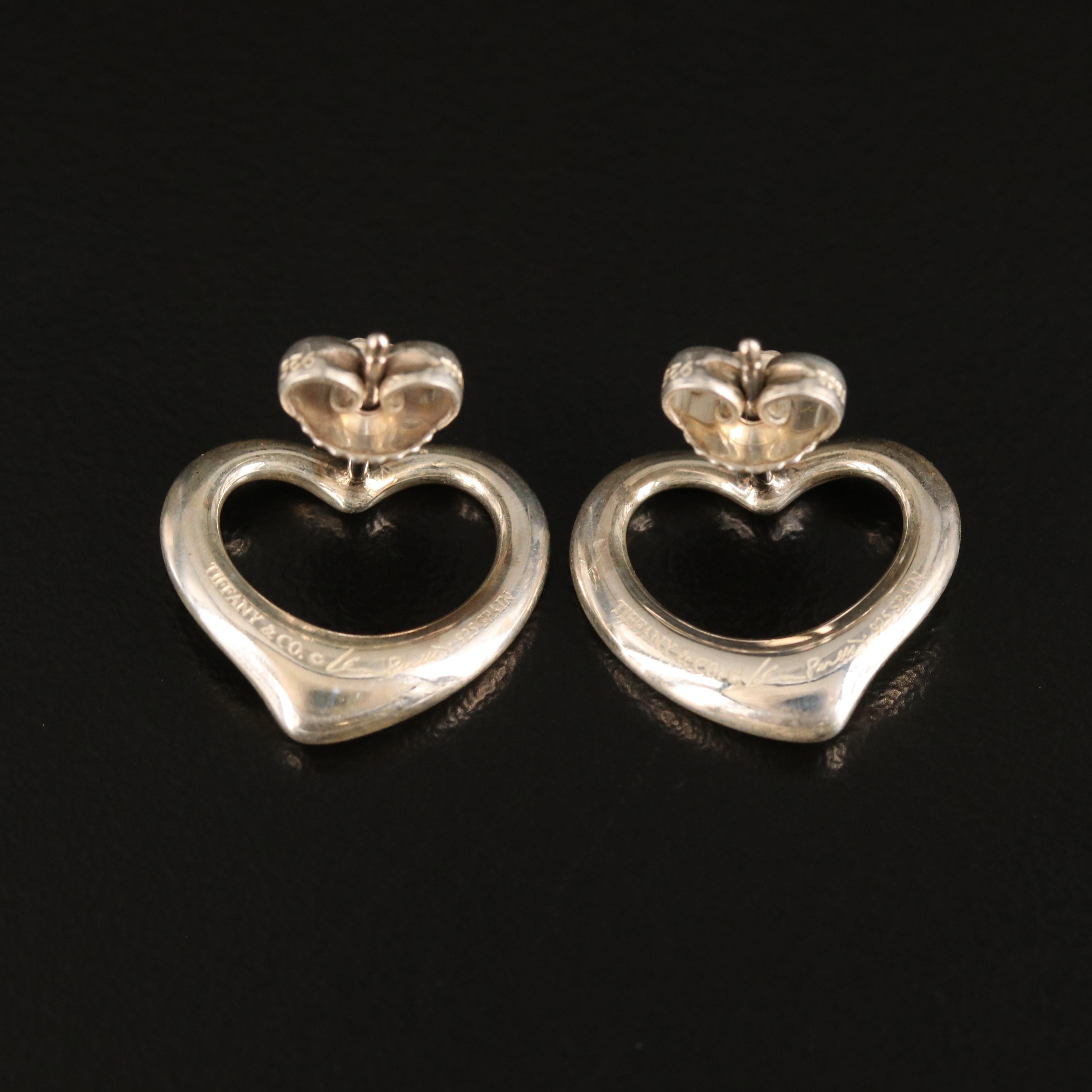 Elsa Peretti for Tiffany & Co. "Open Heart" Sterling Earrings