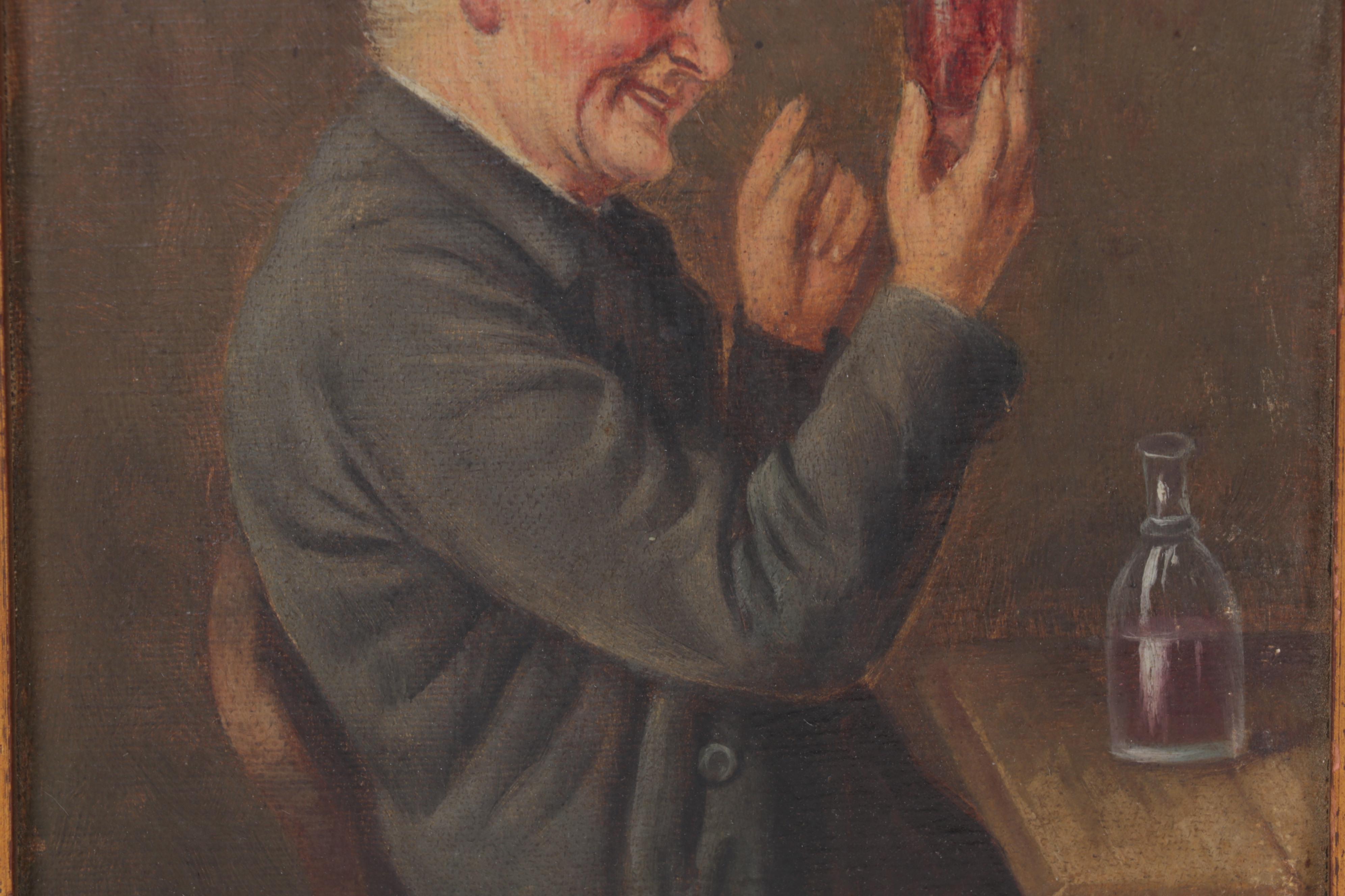 Bavarian Portrait Oil Paintings of Seated Men, Circa 1920