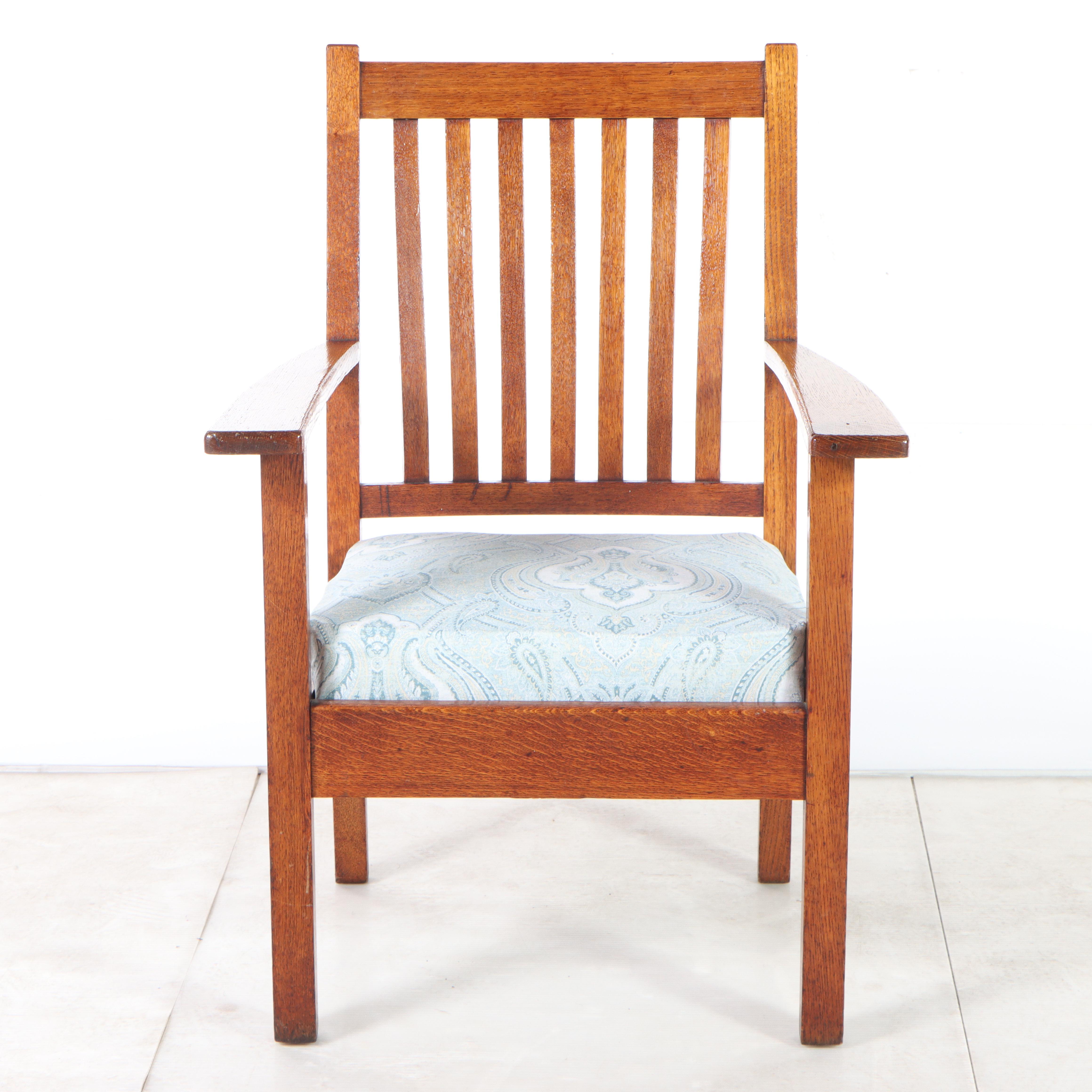 Arts and Crafts Oak Armchair, Early 20th Century