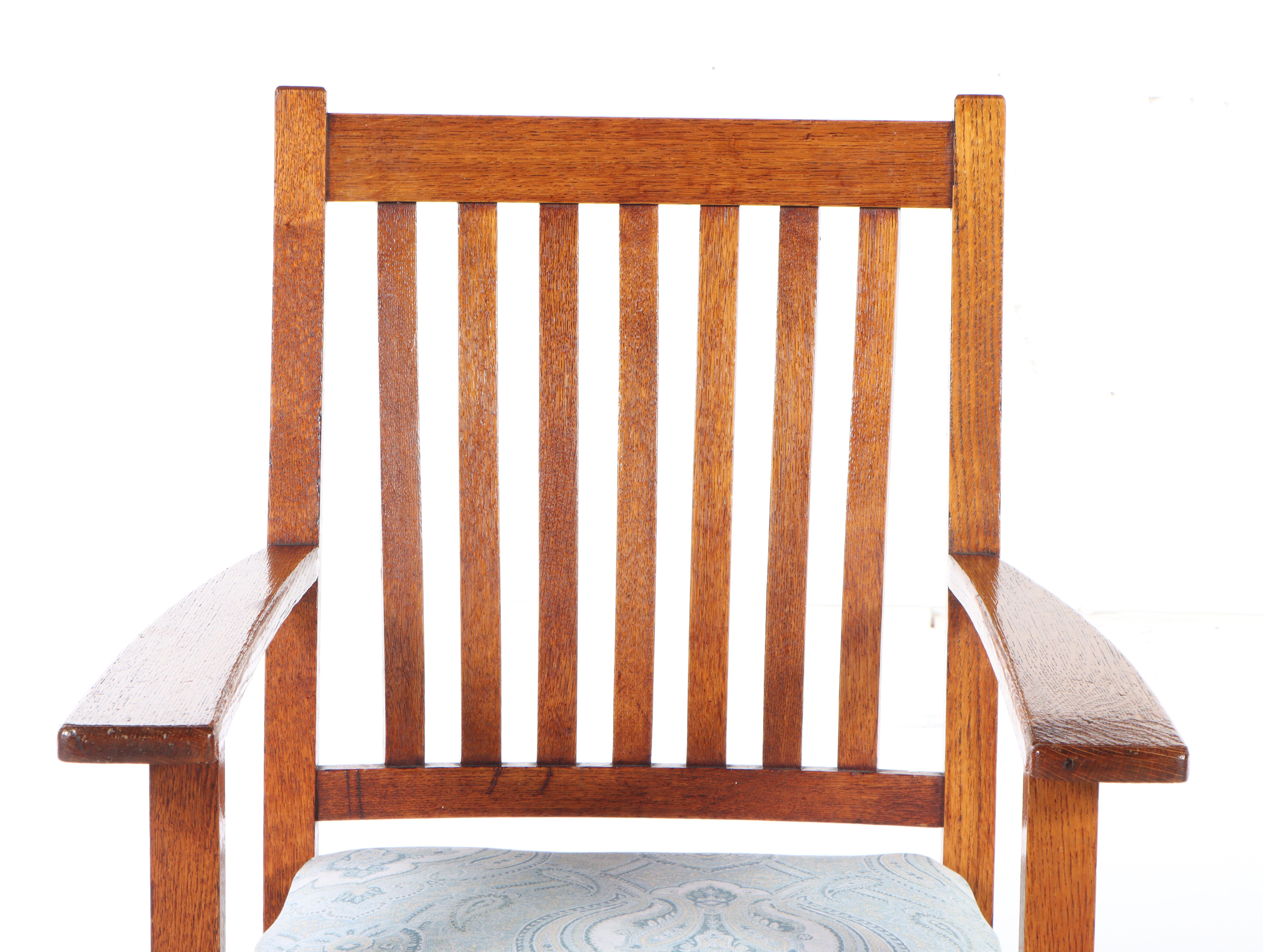 Arts and Crafts Oak Armchair, Early 20th Century