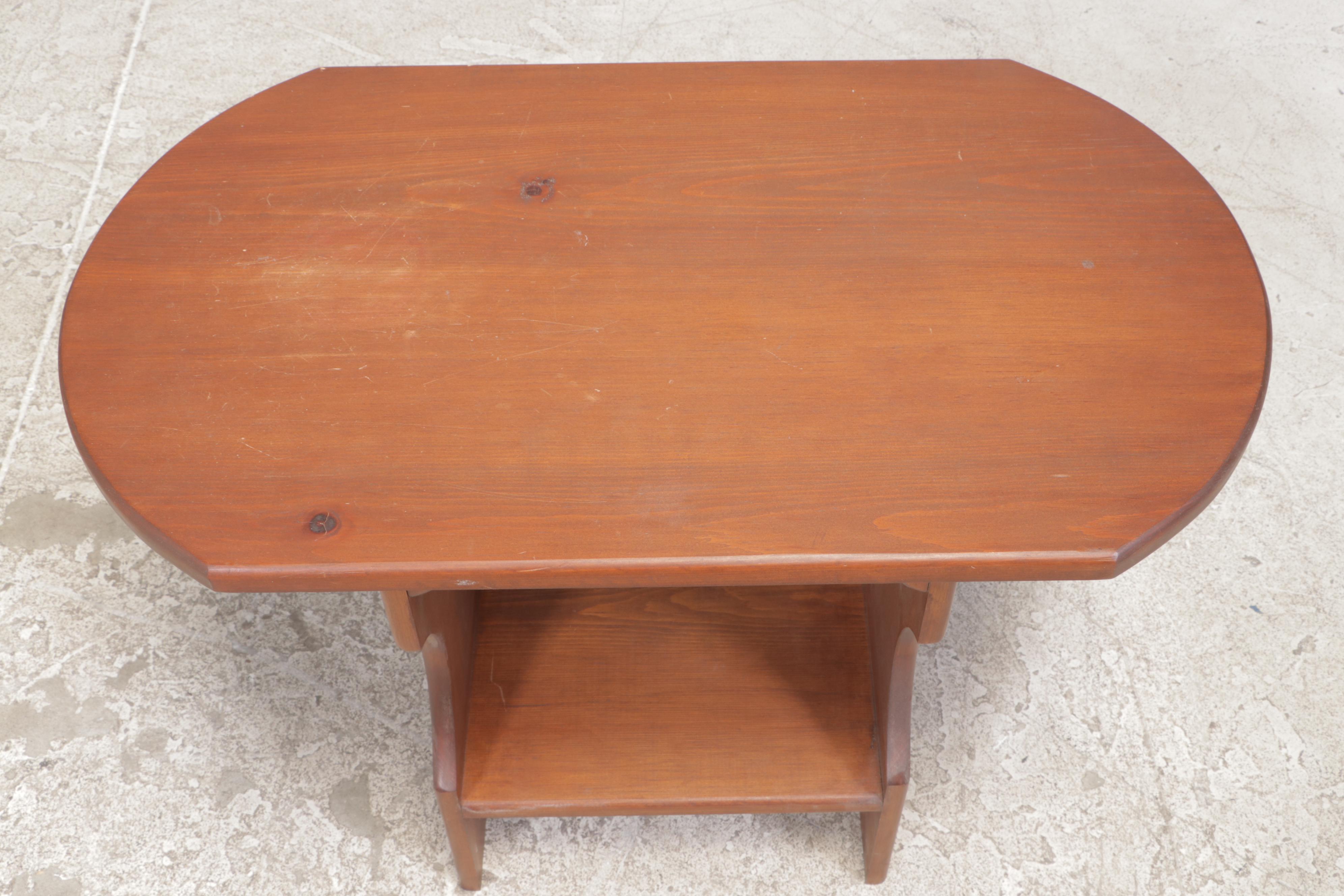 Three American Primitive Style Pine Side Tables, Late 20th Century