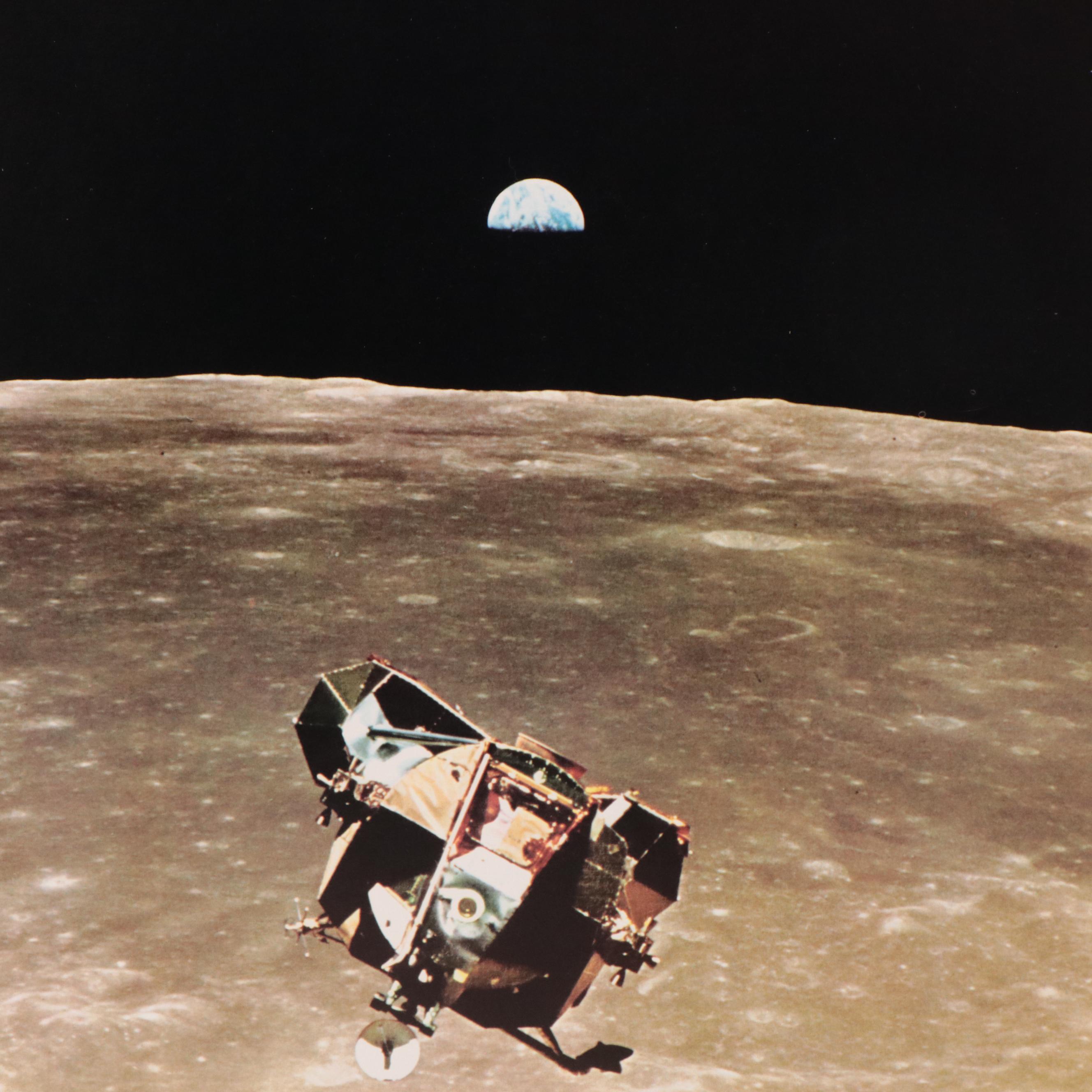 Offset Lithograph Photographs of Apollo 11 Moon Landing