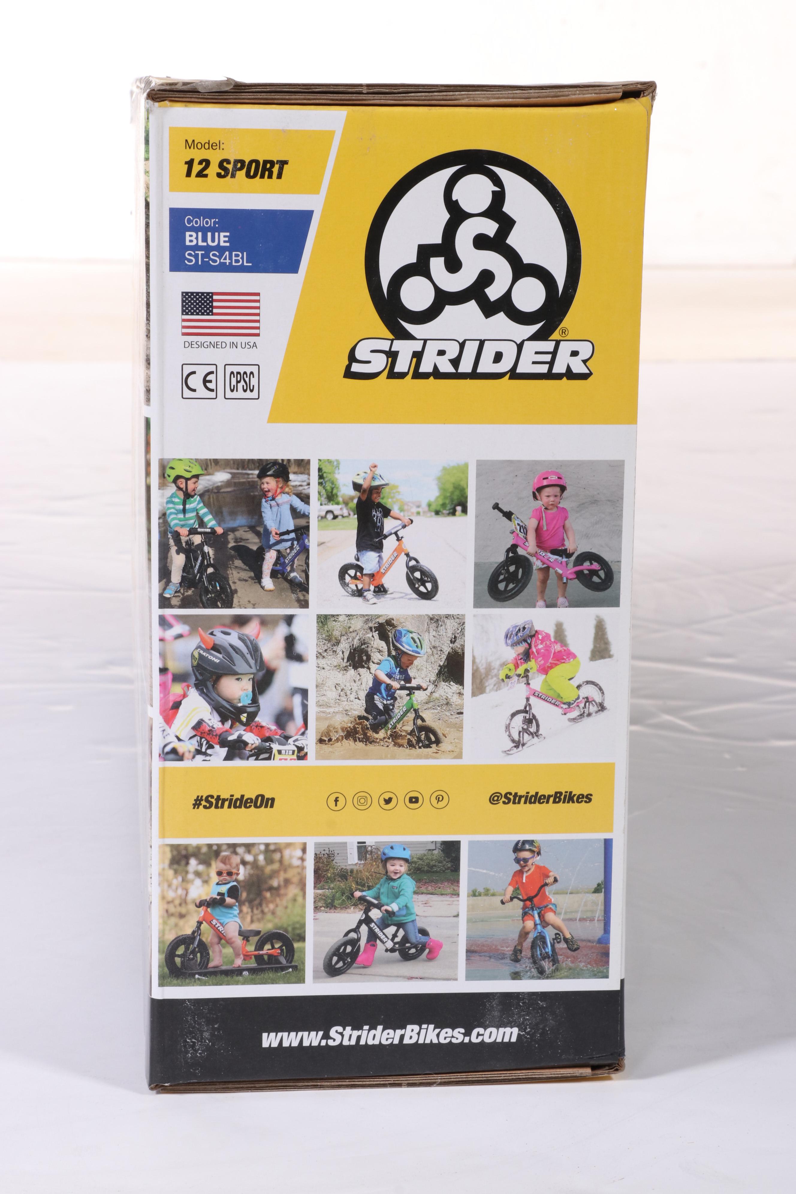 Strider Sport 12" Kids' Balance Bike in Blue