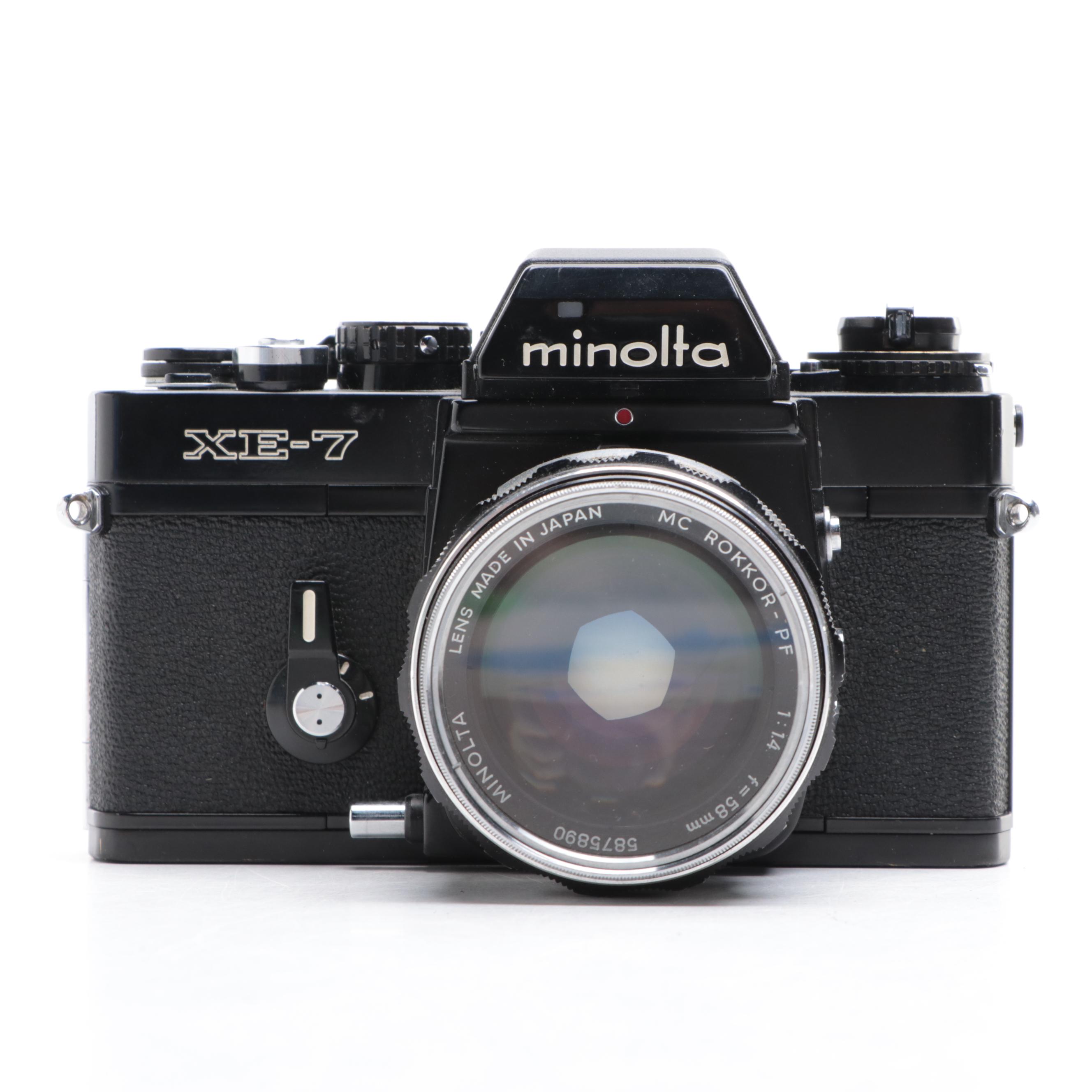 Minolta XE-7 and XD-5 35 mm SLR Cameras, Mid to Late 20th Century