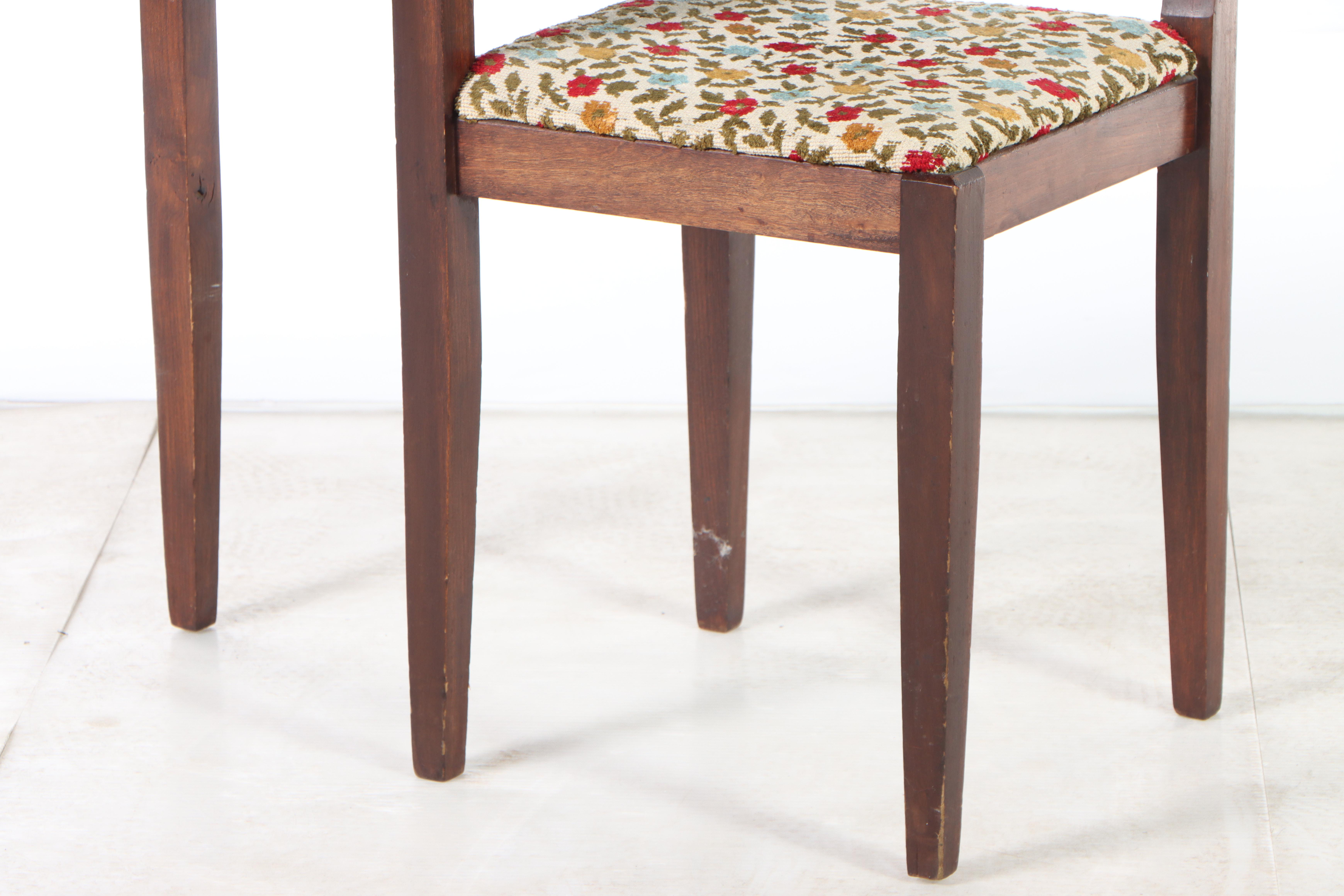 Federal Style Walnut-Stained and Custom-Upholstered Telephone Table with Seat