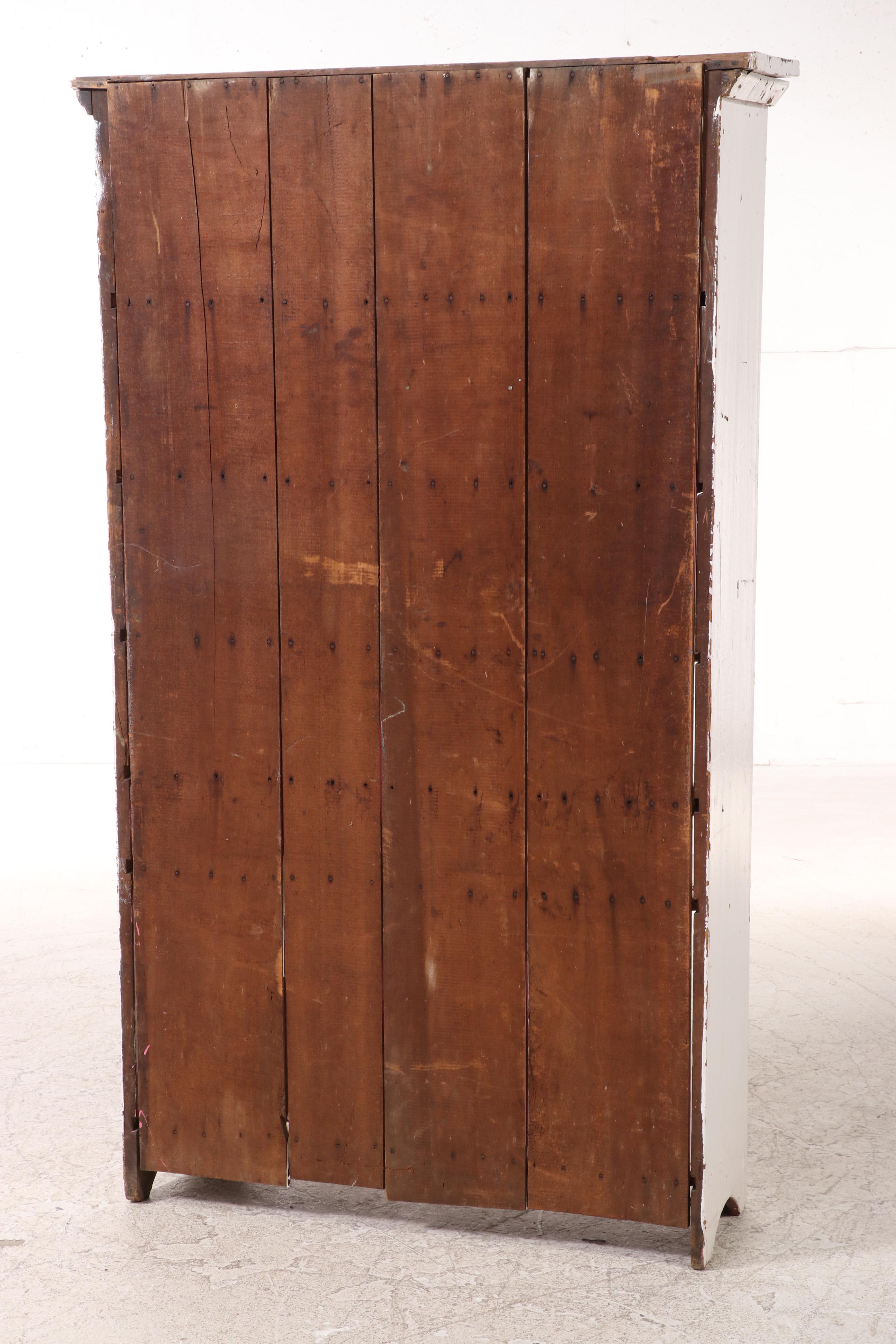 American Primitive White-Painted Wood Four-Tier Bookcase, Late 19th/Early 20th C