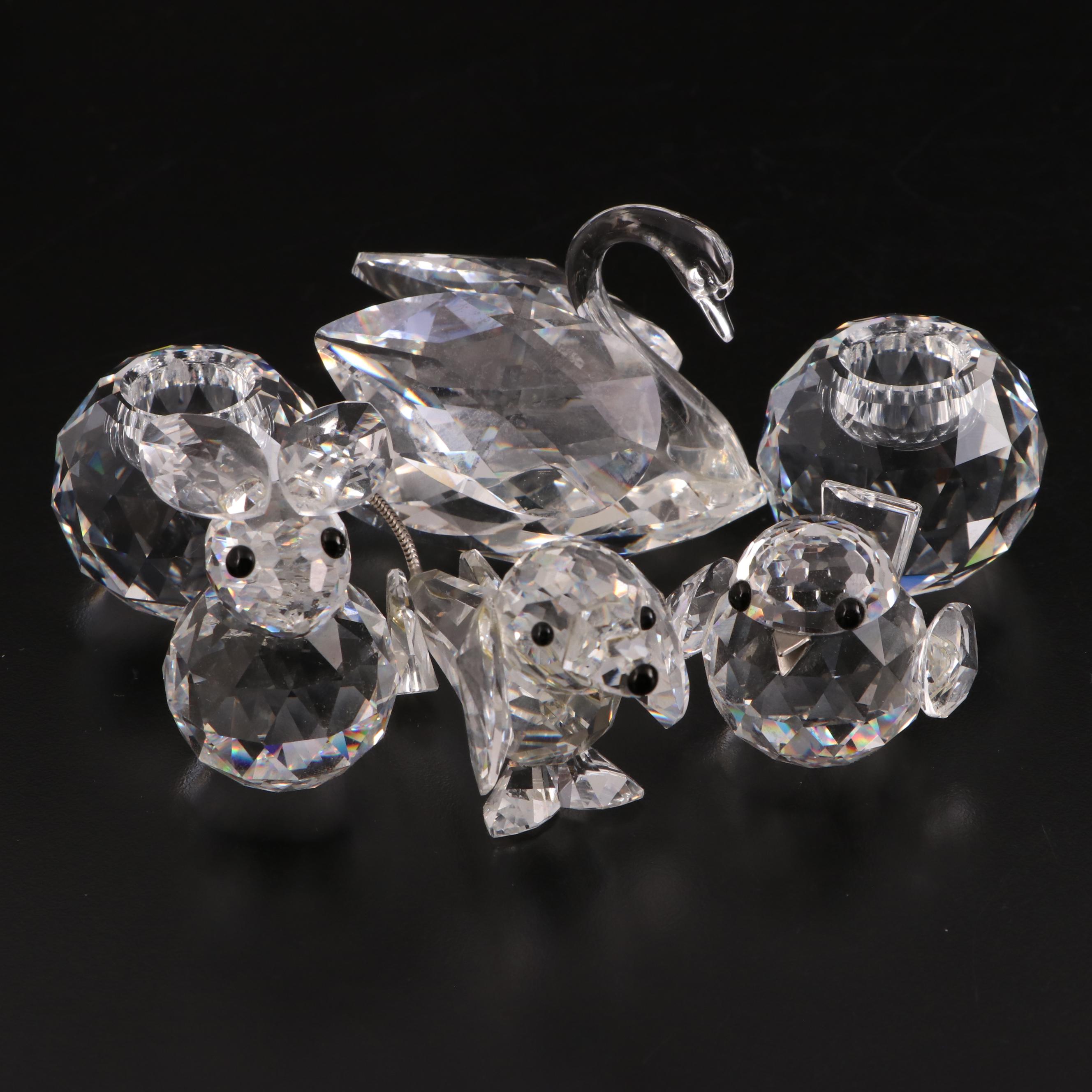 Swarovski Crystal Candle Holders and Animal Figurines