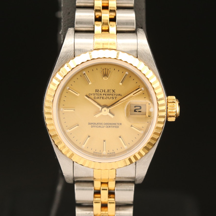 2001 Rolex Oyster Perpetual Datejust 18K and Stainless Steel Wristwatch