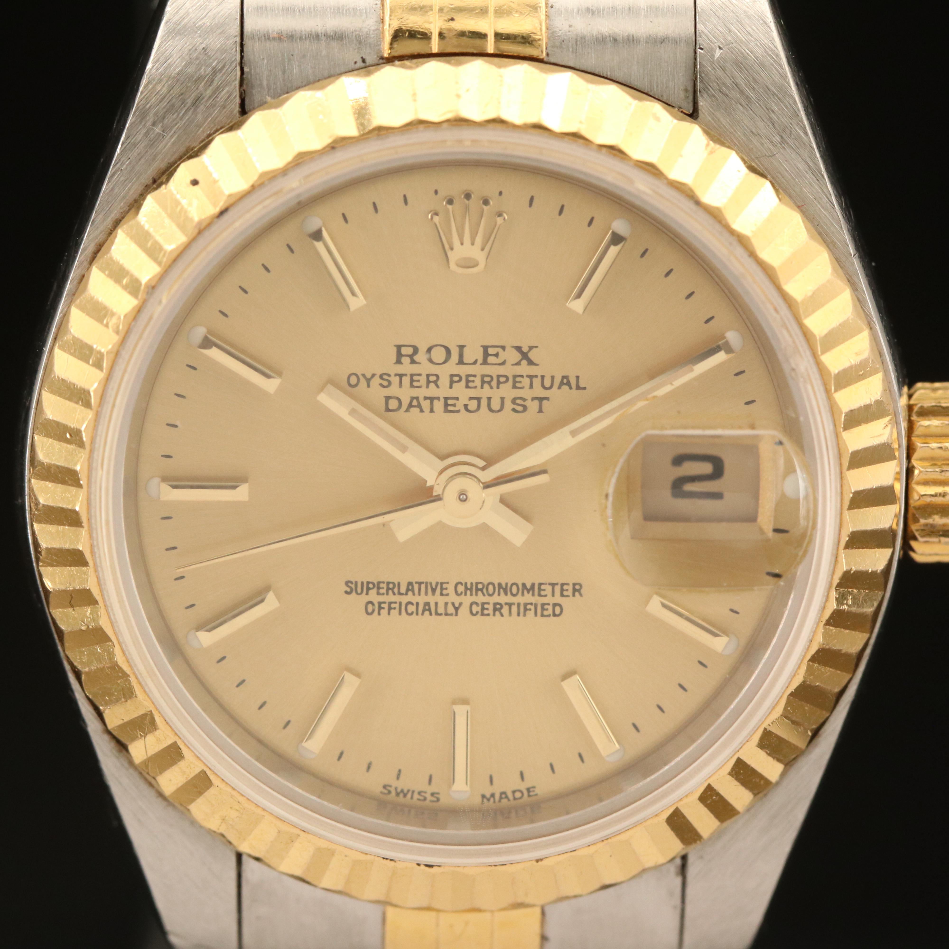 2001 Rolex Oyster Perpetual Datejust 18K and Stainless Steel Watch