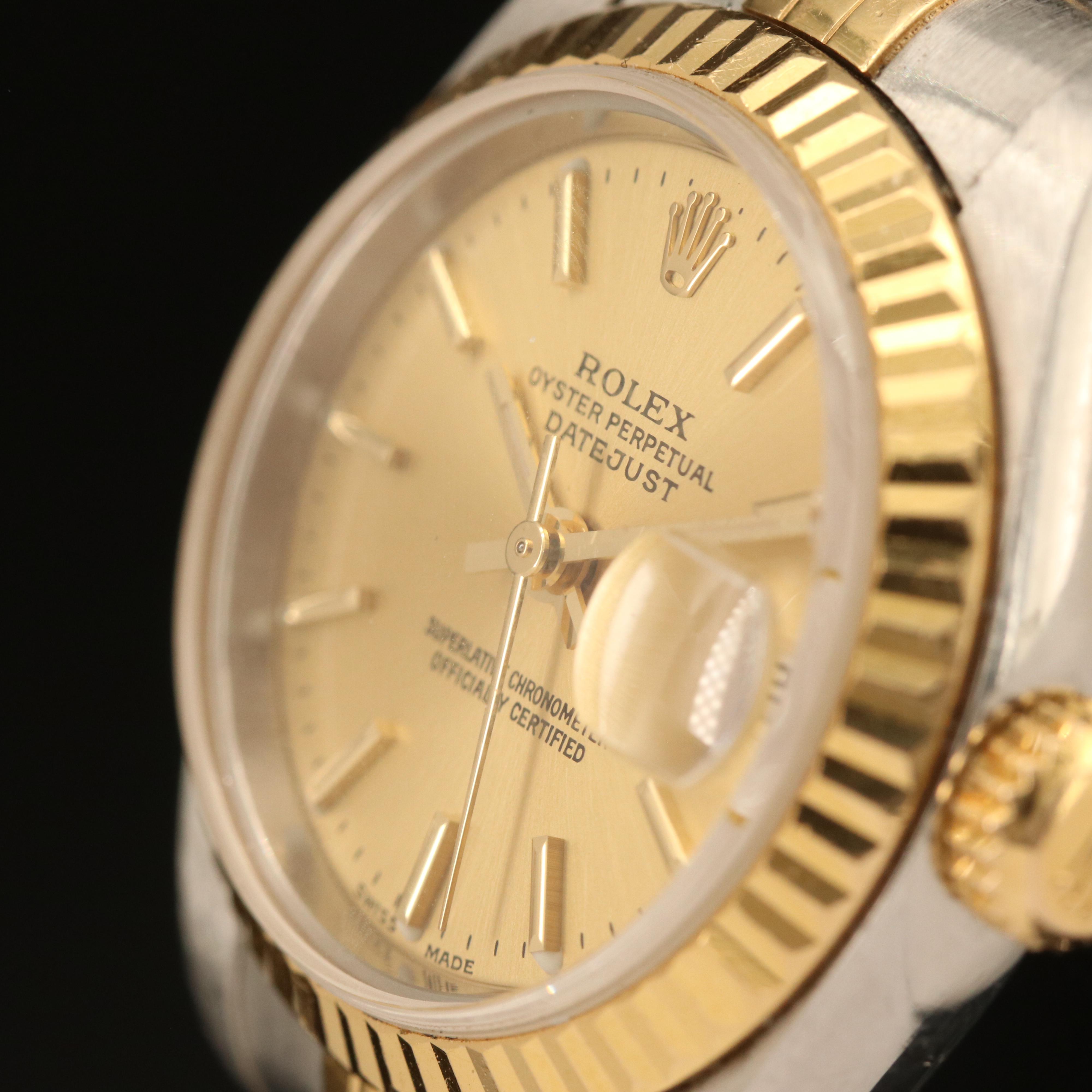 2001 Rolex Oyster Perpetual Datejust 18K and Stainless Steel Watch