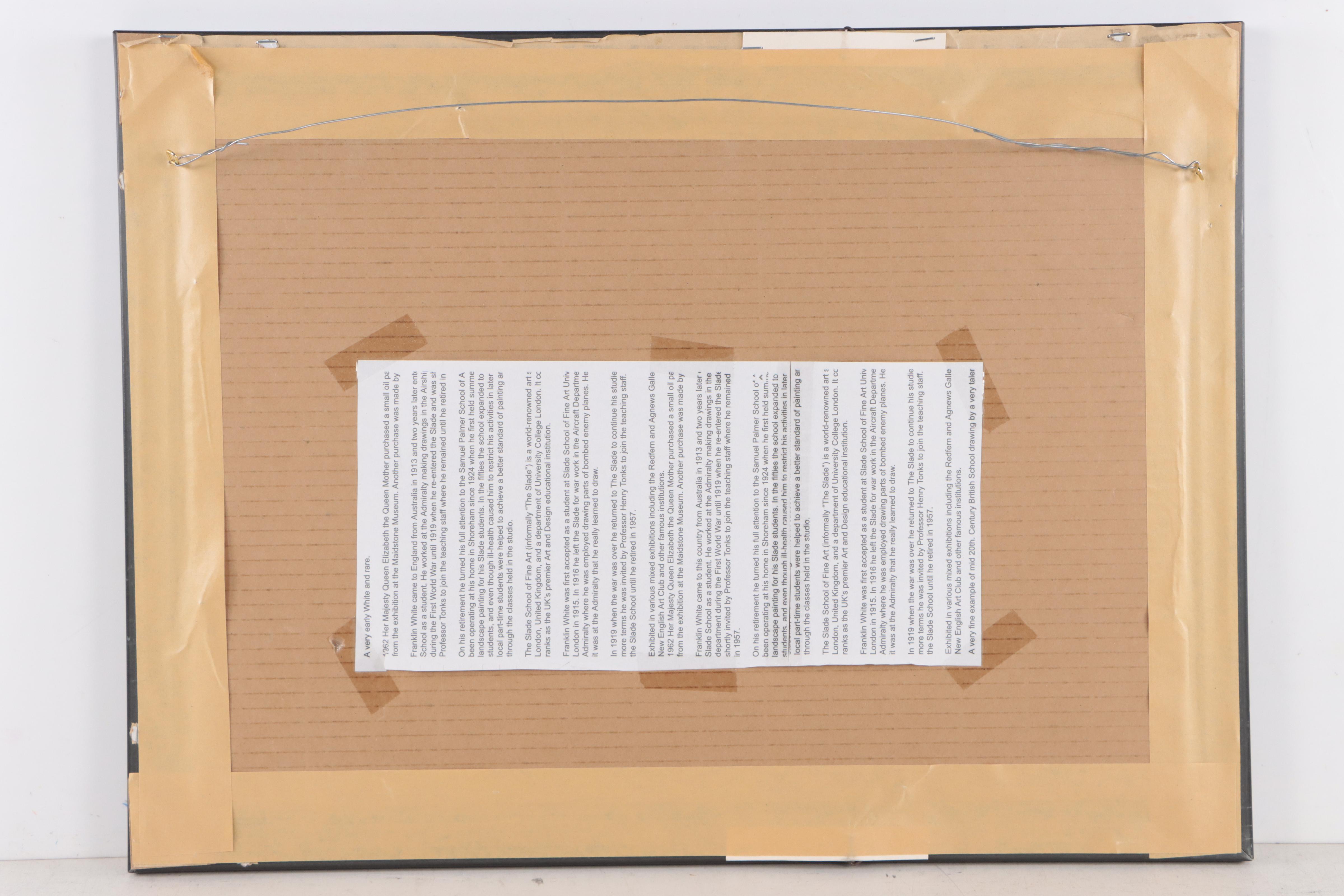 Franklin White Town Landscape Watercolor Painting