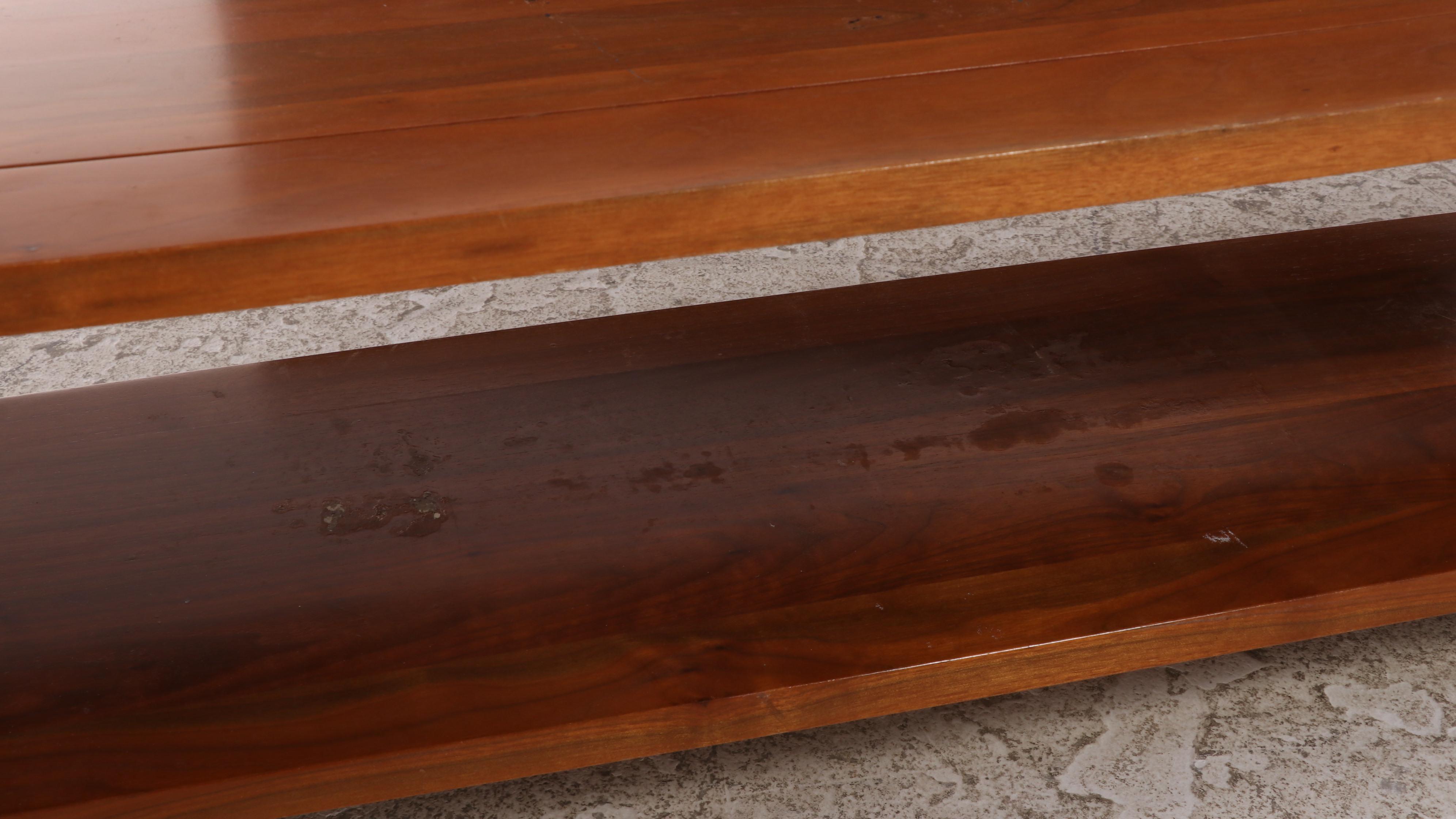 Bissman Mid Century Modern Walnut Two-Tier Coffee Table