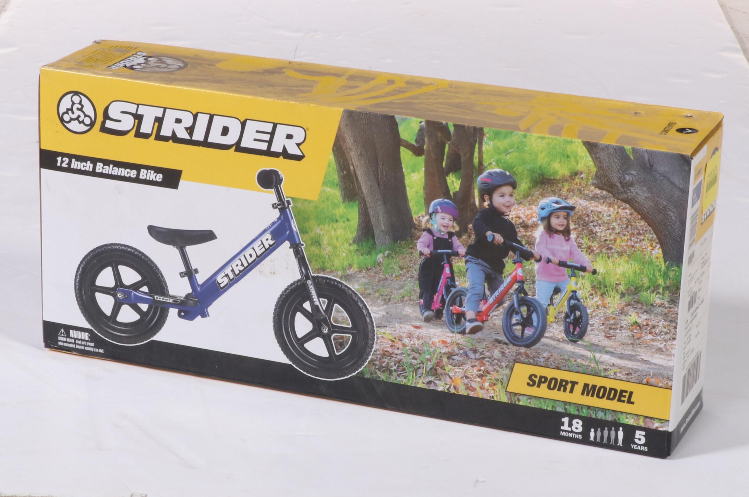 Strider Sport 12" Kids' Balance Bike in Blue