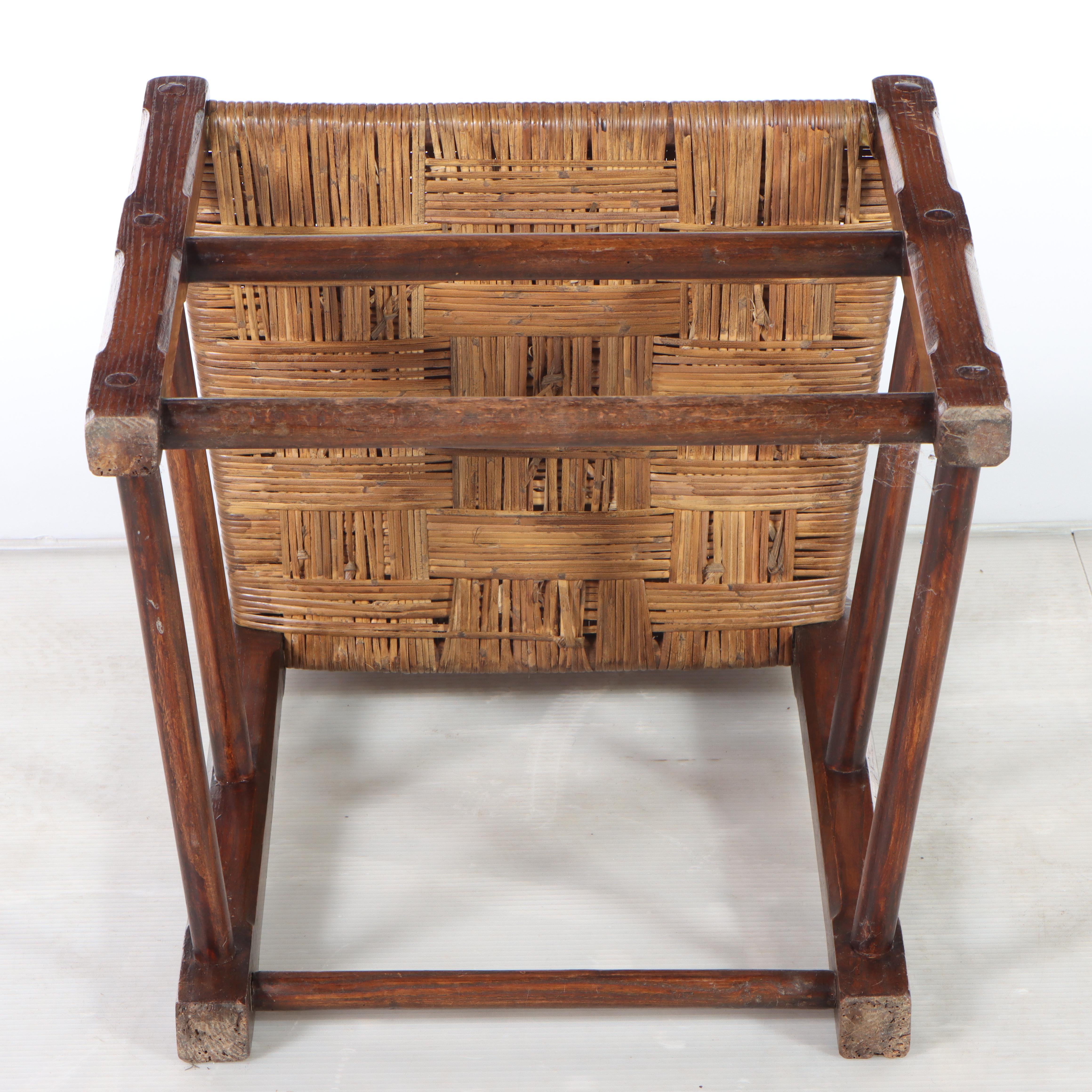 Marquetry-Back and Rush Seat Hardwood Side Chair, dated 1829