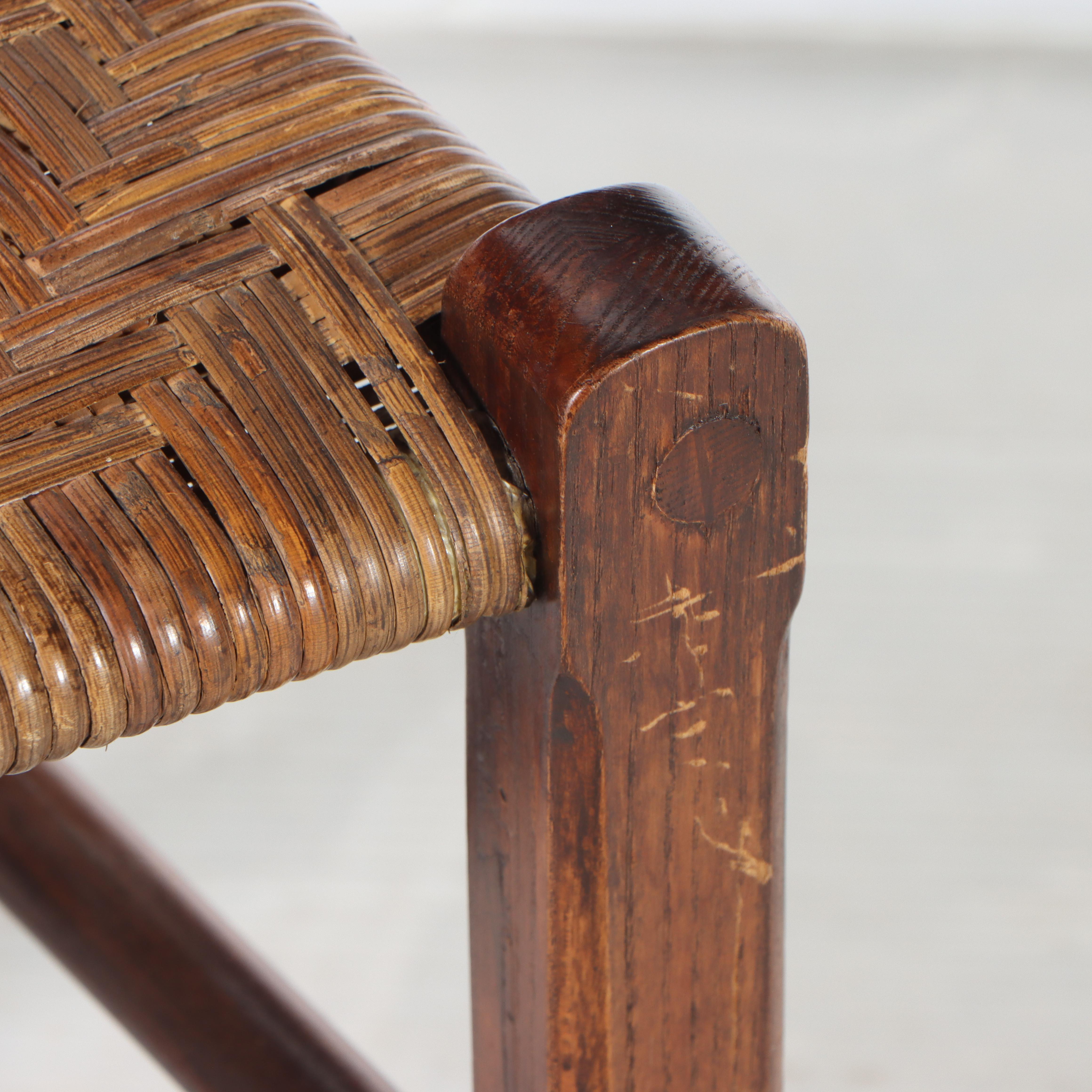 Marquetry-Back and Rush Seat Hardwood Side Chair, dated 1829