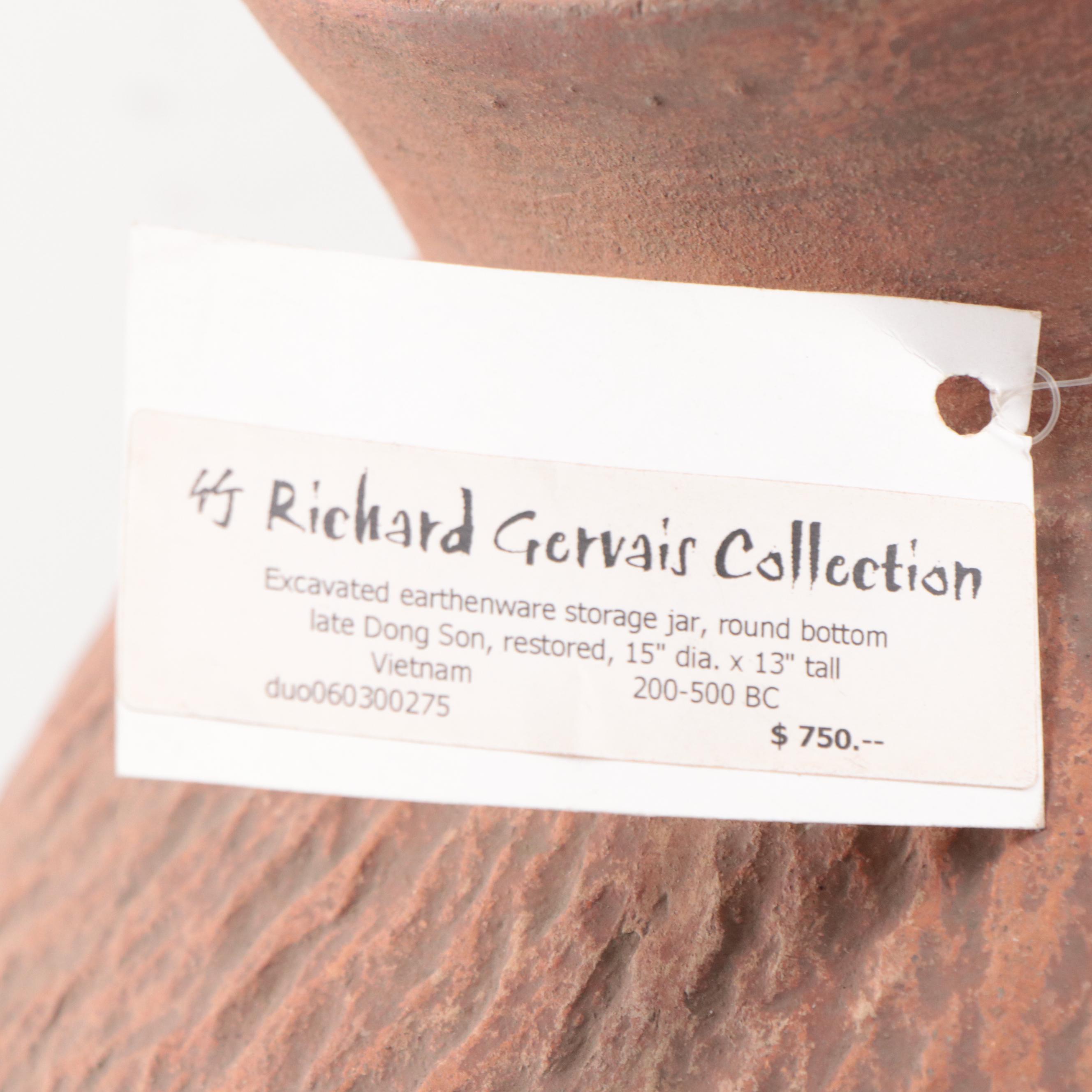 Vietnamese Dong Son Era Earthenware Round Bottom Storage Jar