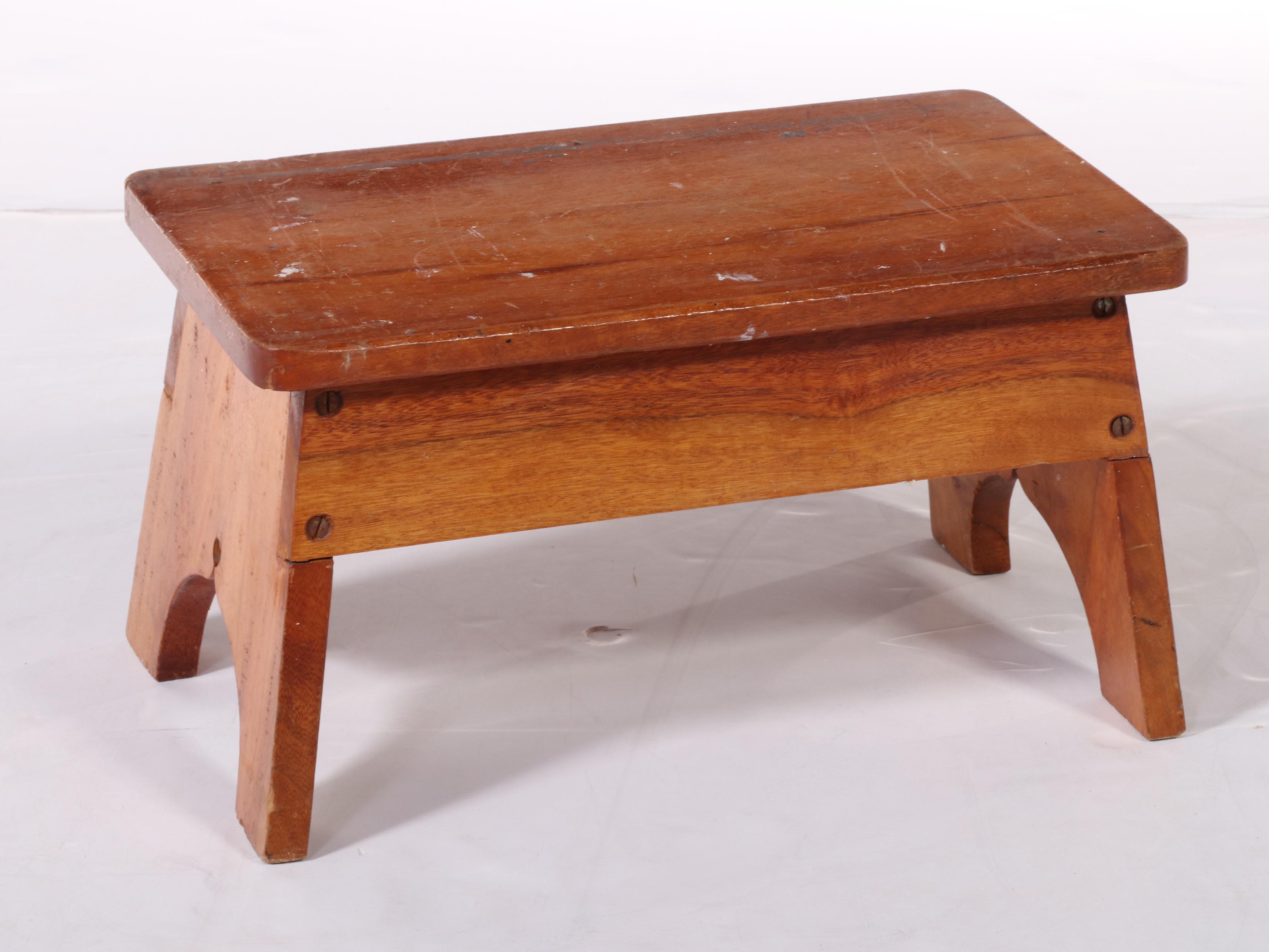 American Primitive Style Pine Metamorphic Side Chair/Library Steps Plus Footsool