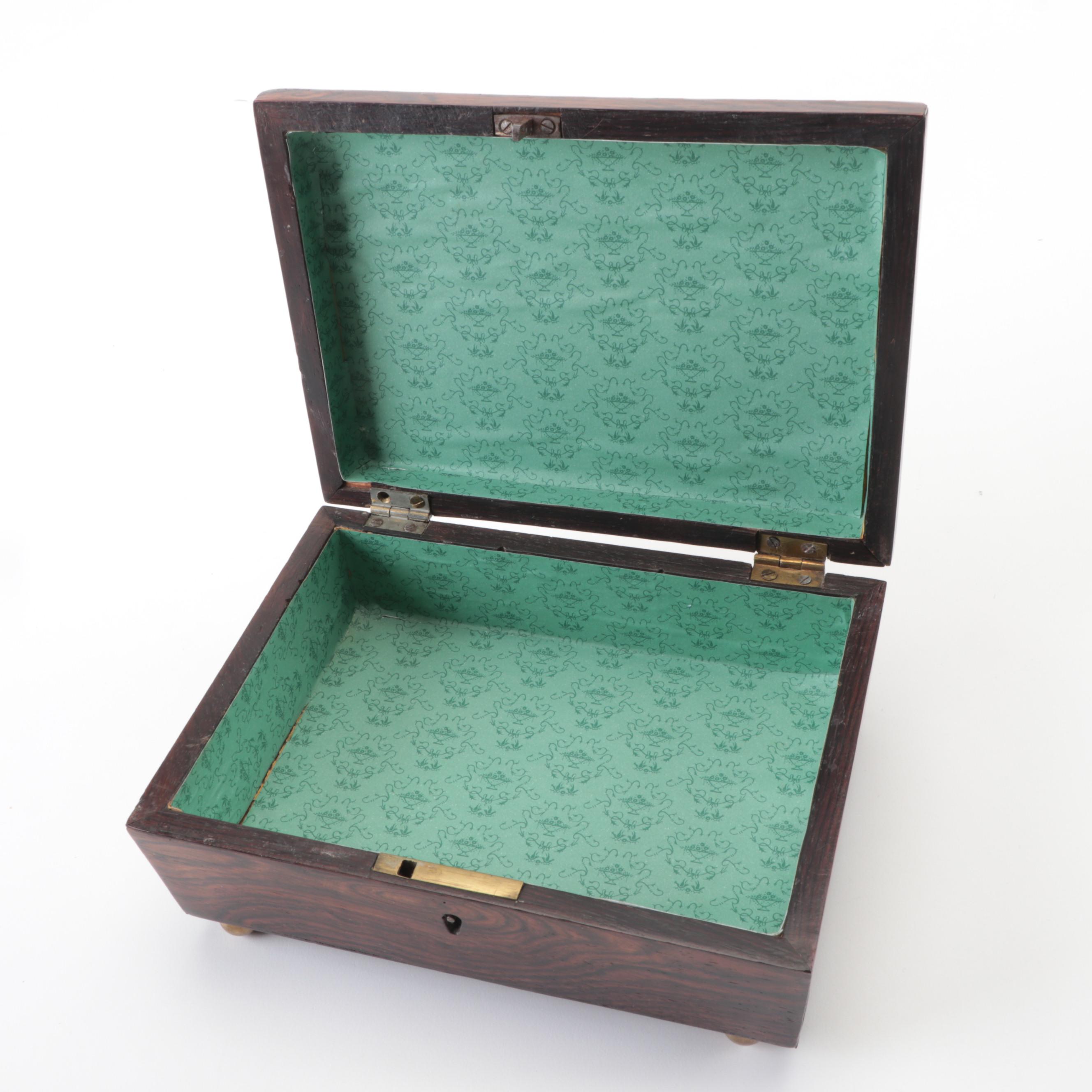 English Tunbridge Ware Rosewood Box, ca. 1880