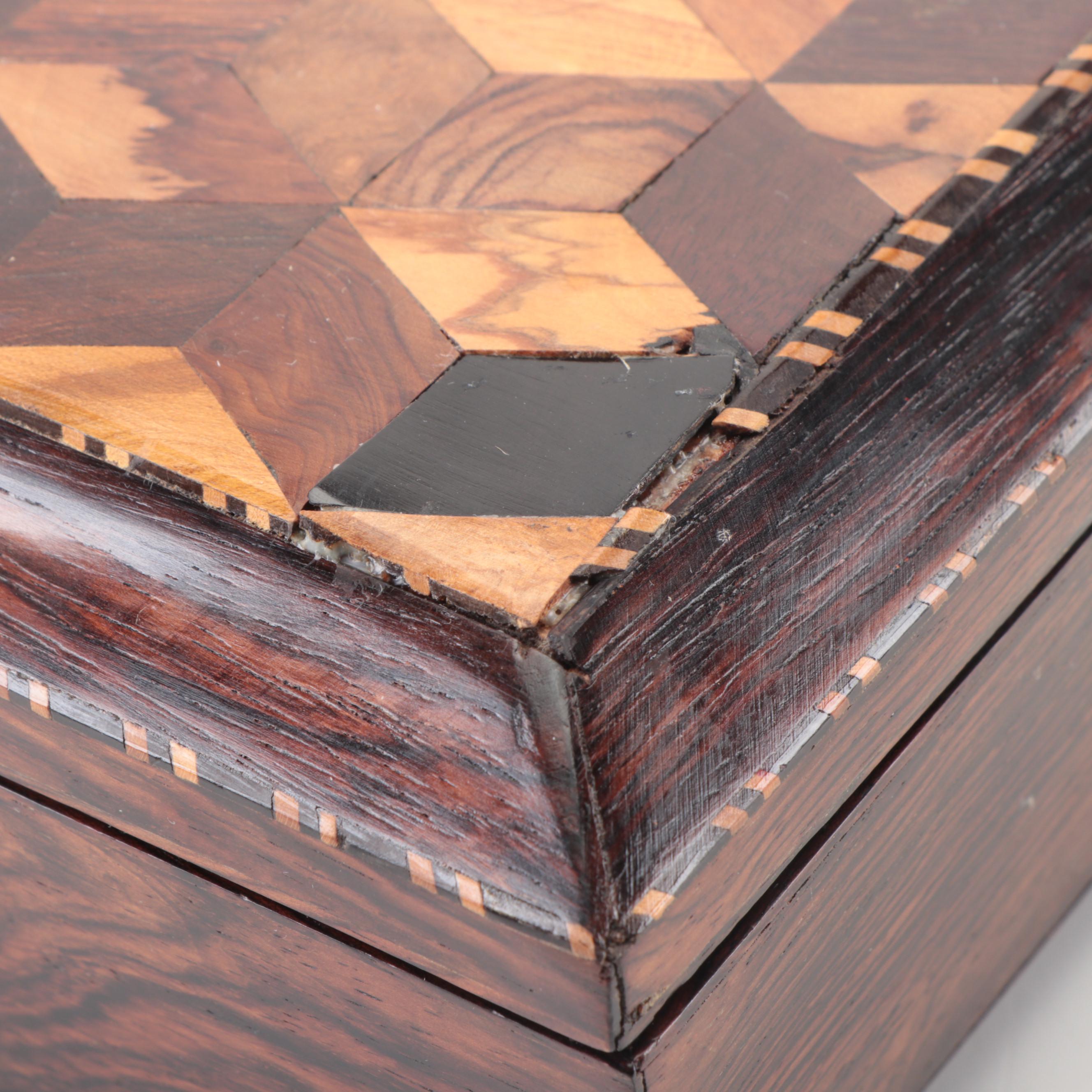 English Tunbridge Ware Rosewood Box, ca. 1880