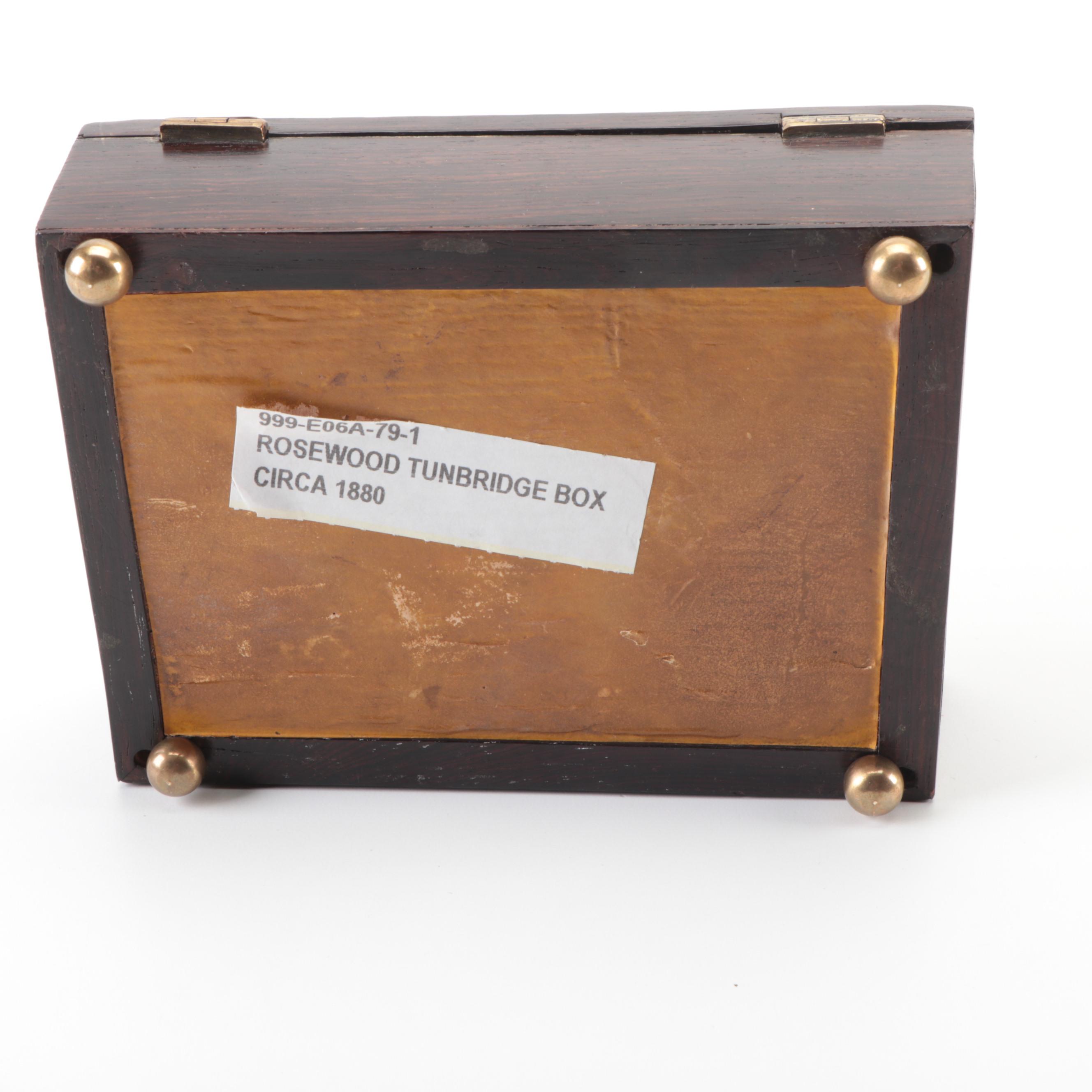 English Tunbridge Ware Rosewood Box, ca. 1880