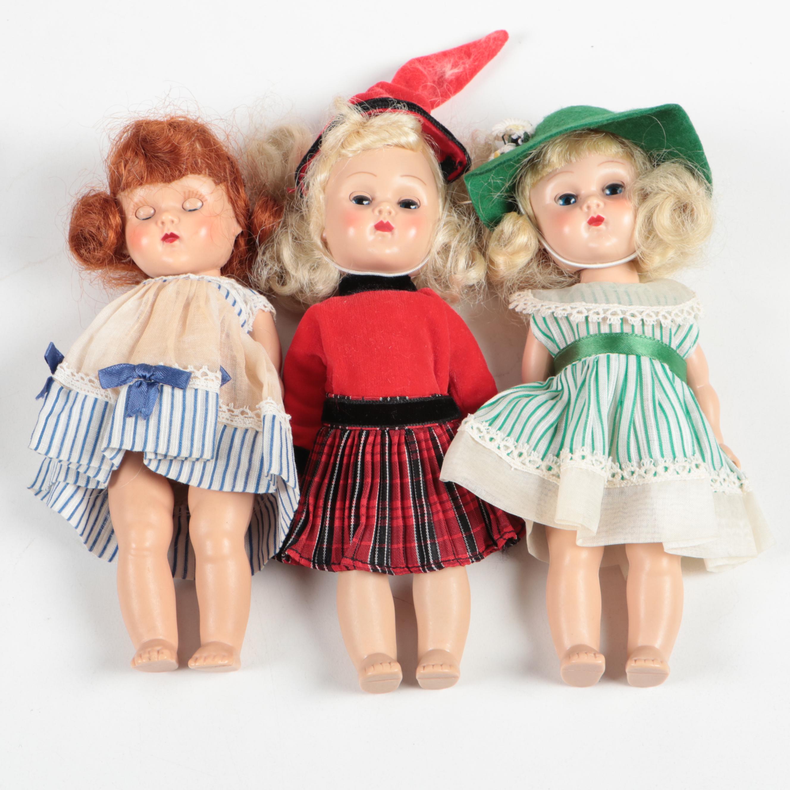 Vouge "Ginny" Walker Dolls with Clothing and Accessories, Mid-20th Century