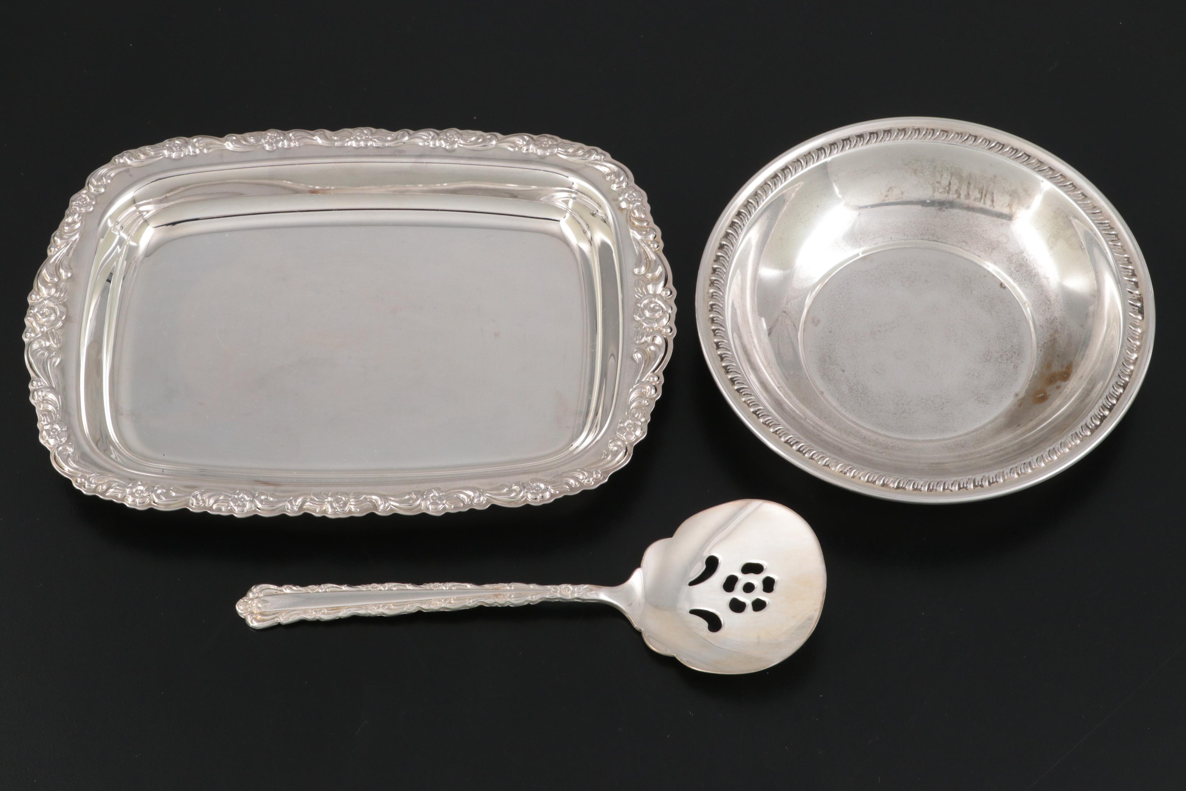 Oneida "Queen Bess II" and Other Silver Plate Serving Pieces and Tableware
