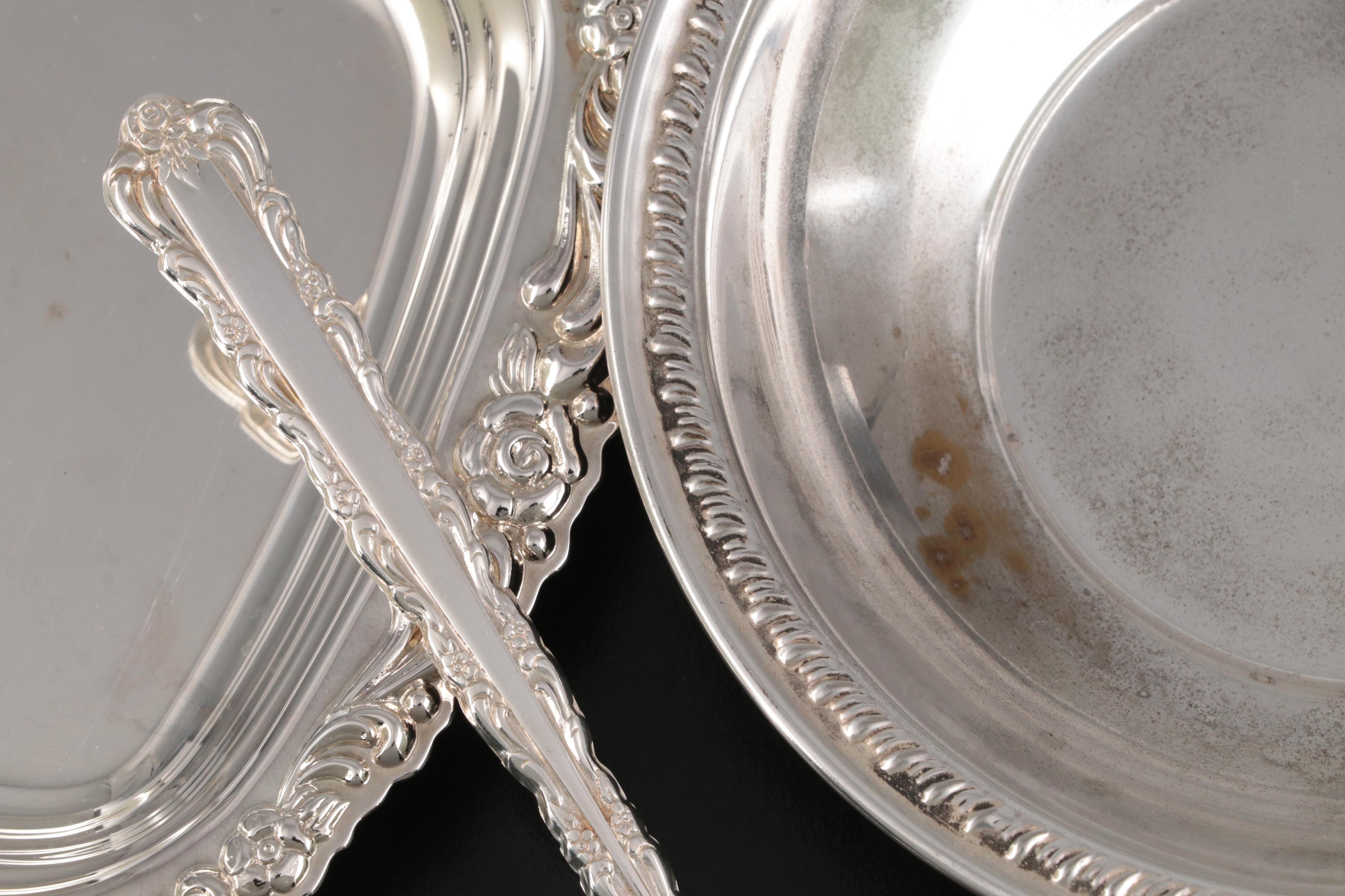 Oneida "Queen Bess II" and Other Silver Plate Serving Pieces and Tableware