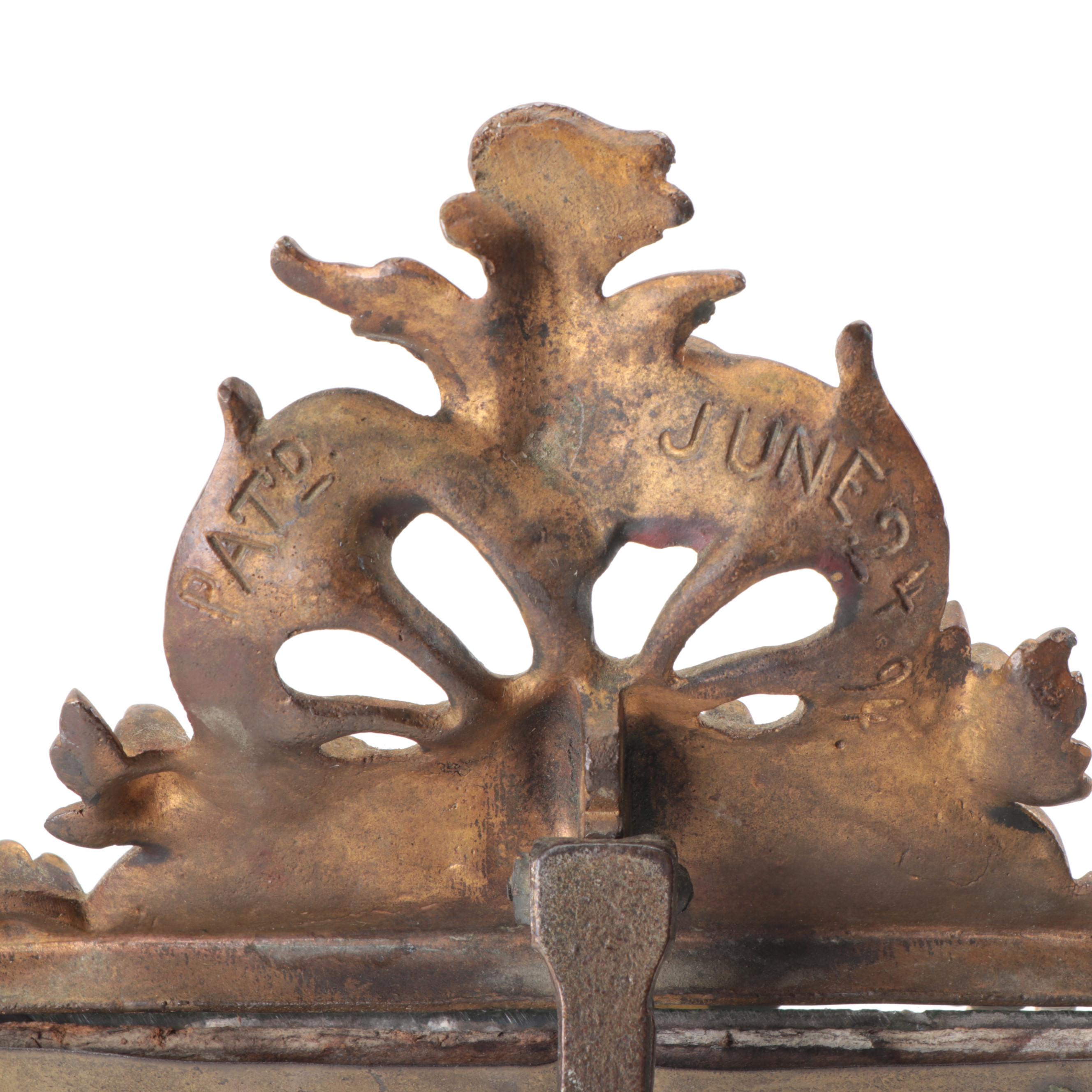 Rococo Revival Style Gilt Brass and Beveled Glass Tabletop Mirror