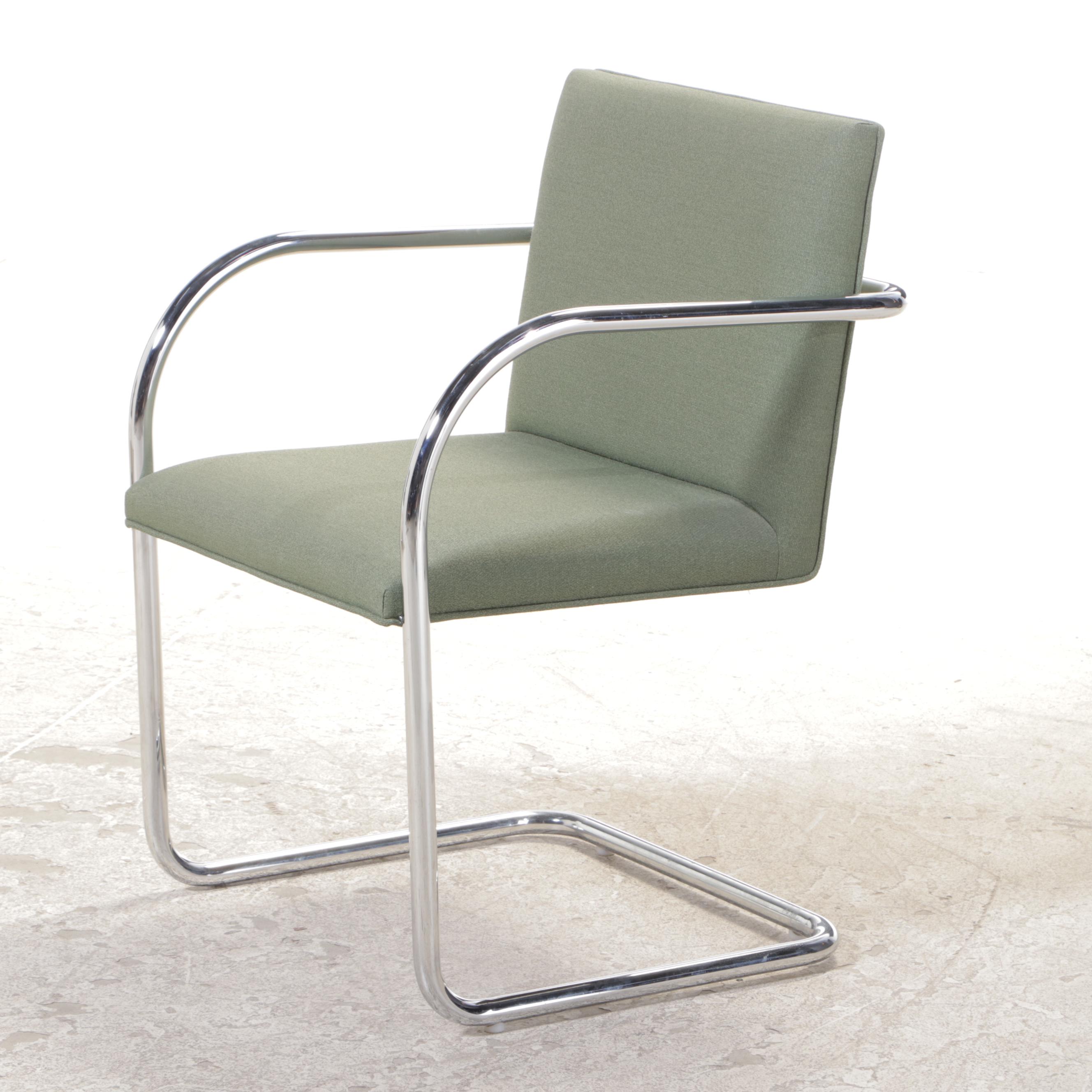 Pair of Mies van der Rohe for Gordon "BRNO" 504 Tubular Chromed Steel Armchairs