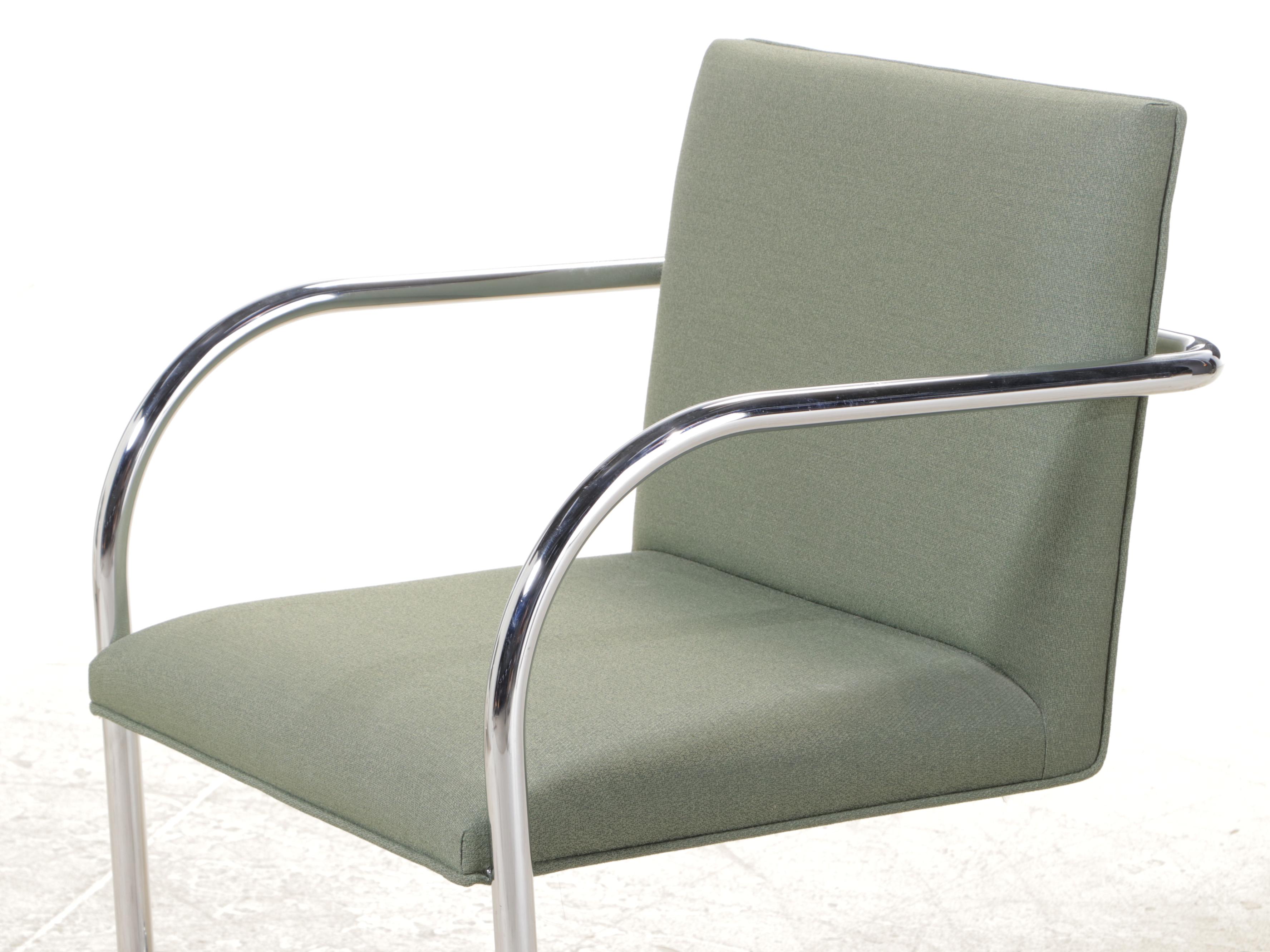 Pair of Mies van der Rohe for Gordon "BRNO" 504 Tubular Chromed Steel Armchairs