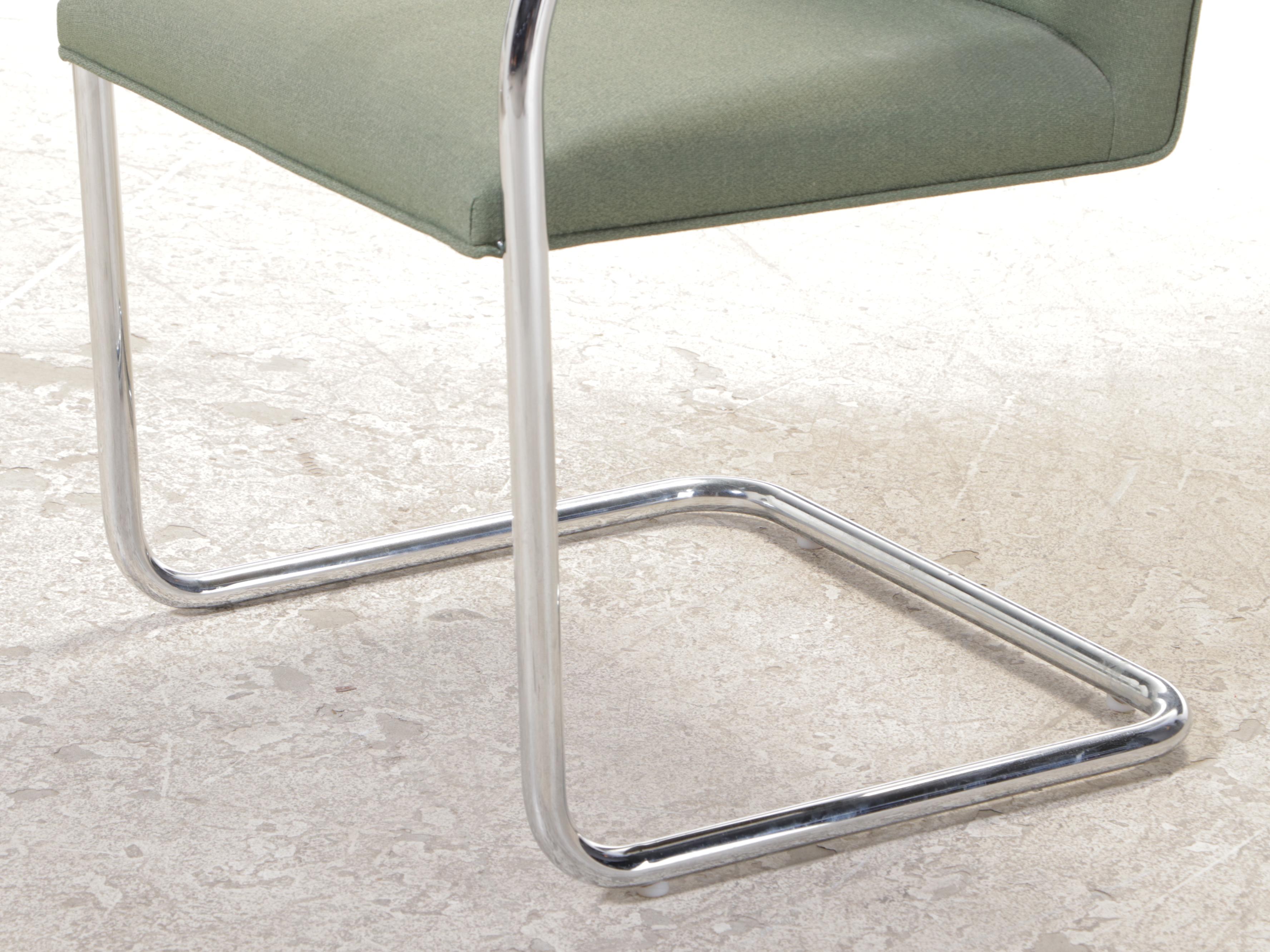 Pair of Mies van der Rohe for Gordon "BRNO" 504 Tubular Chromed Steel Armchairs