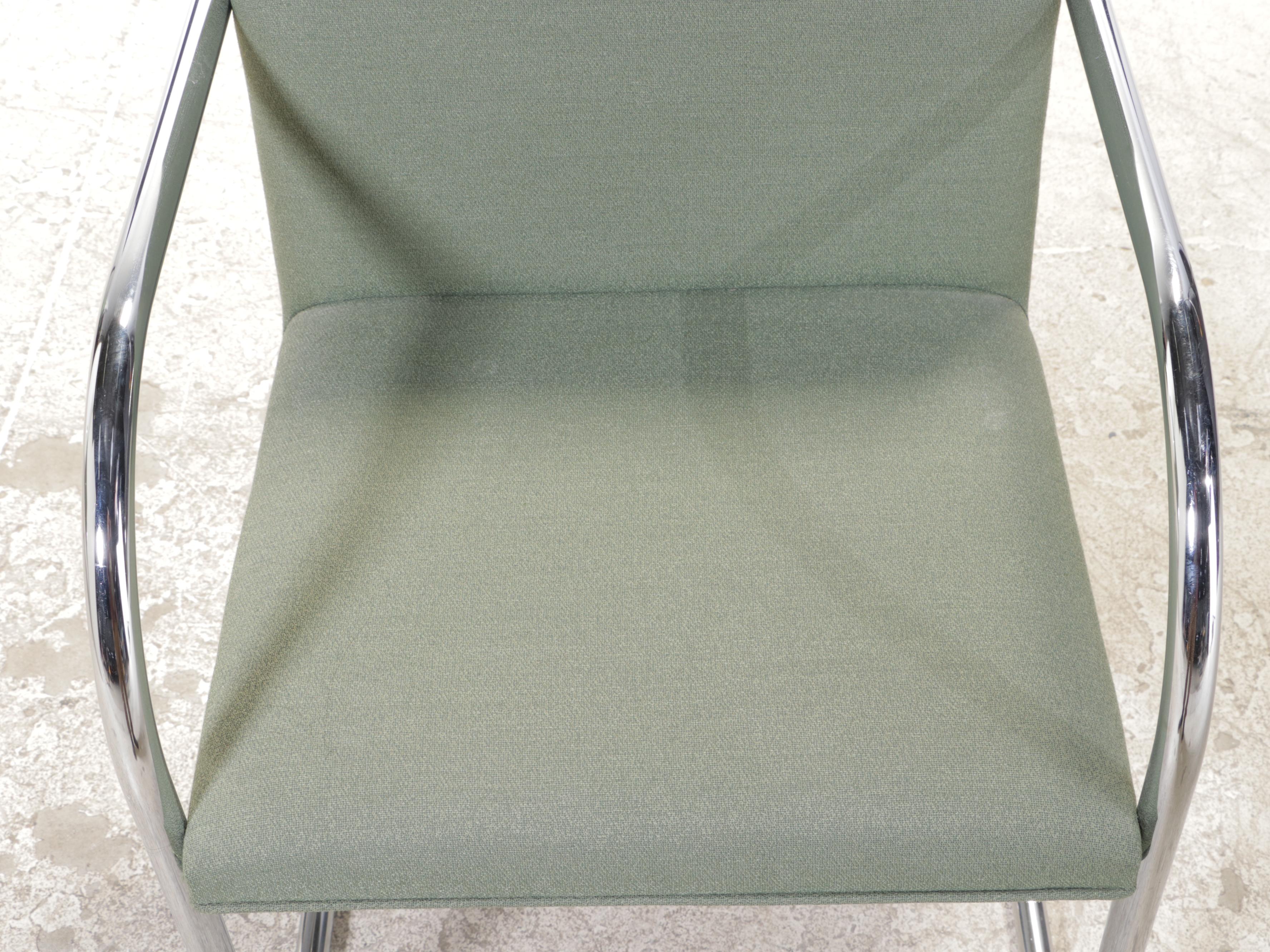 Pair of Mies van der Rohe for Gordon "BRNO" 504 Tubular Chromed Steel Armchairs