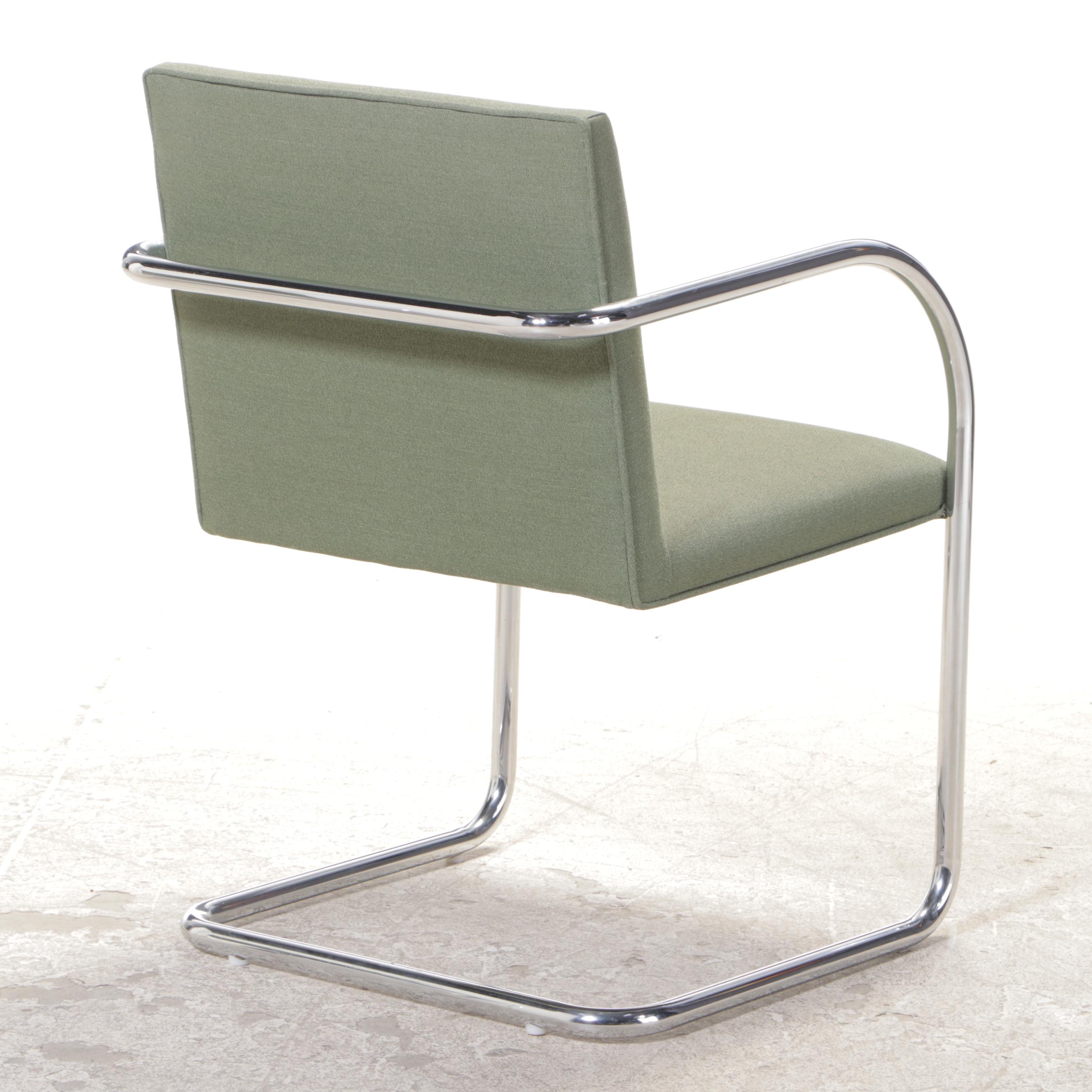 Pair of Mies van der Rohe for Gordon "BRNO" 504 Tubular Chromed Steel Armchairs
