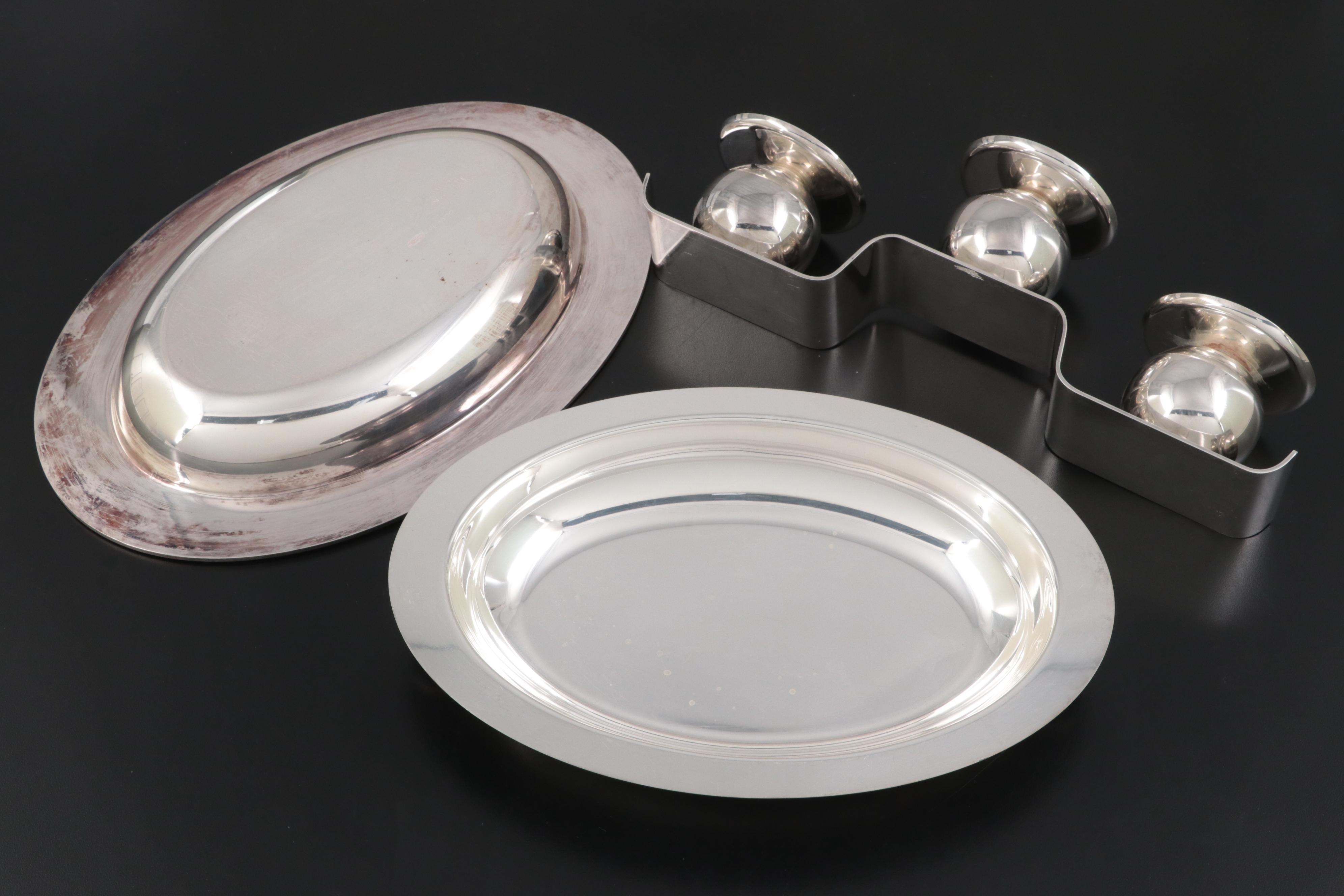 Oneida "Queen Bess II" and Other Silver Plate Serving Pieces and Tableware