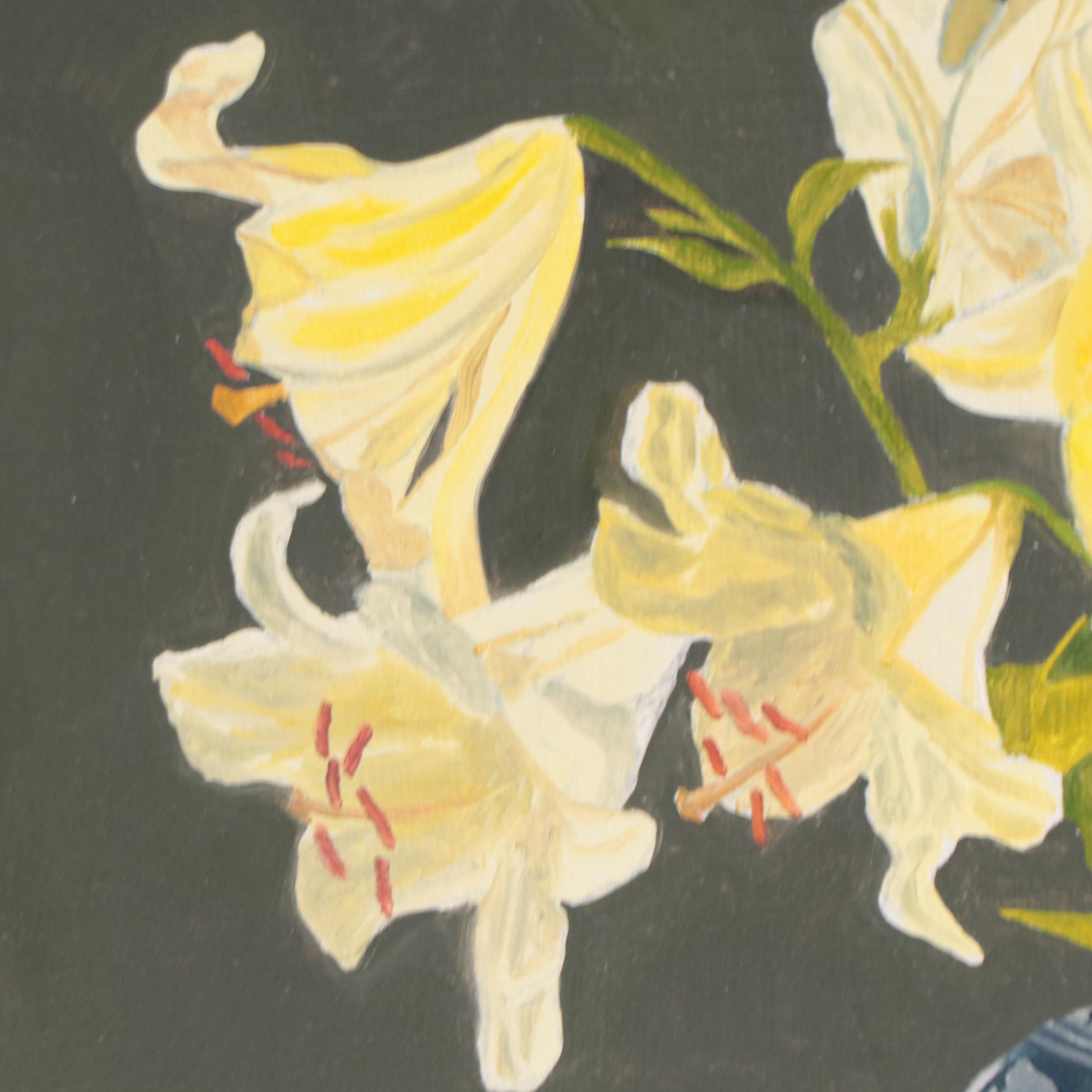 Peter Lentini Oil Painting of Floral Still Life "Tapeto Magico"