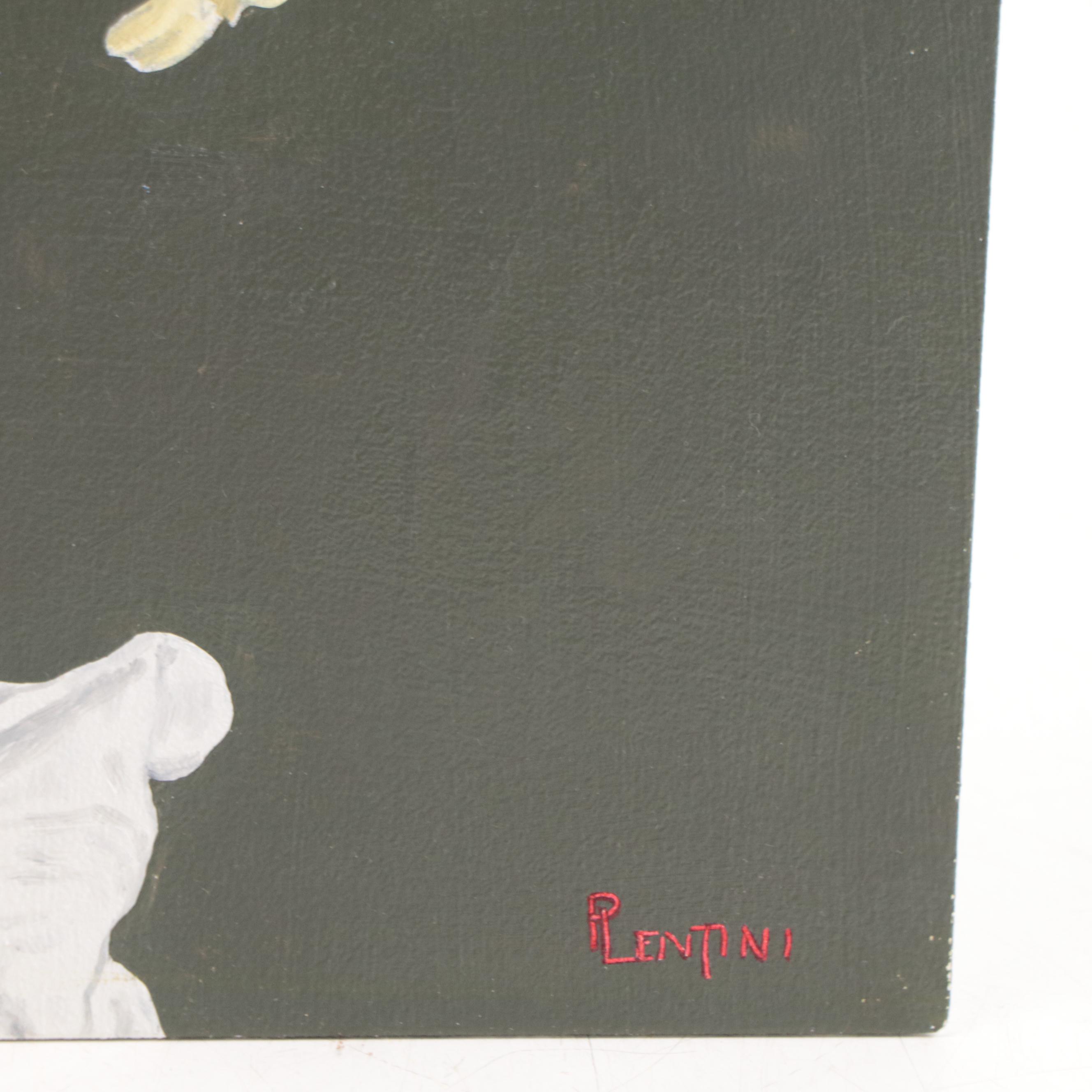 Peter Lentini Oil Painting of Floral Still Life "Tapeto Magico"