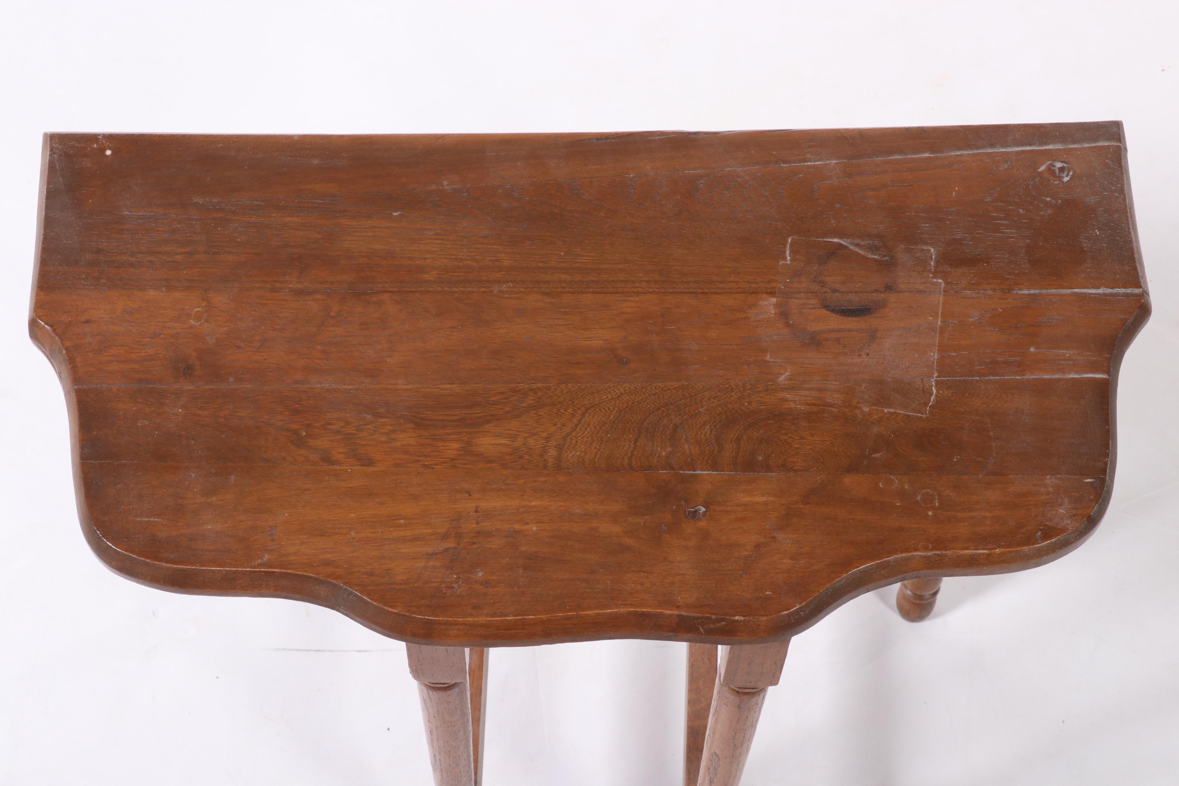 Colonial Style Hardwood Side Table, Early to Mid 20th Century