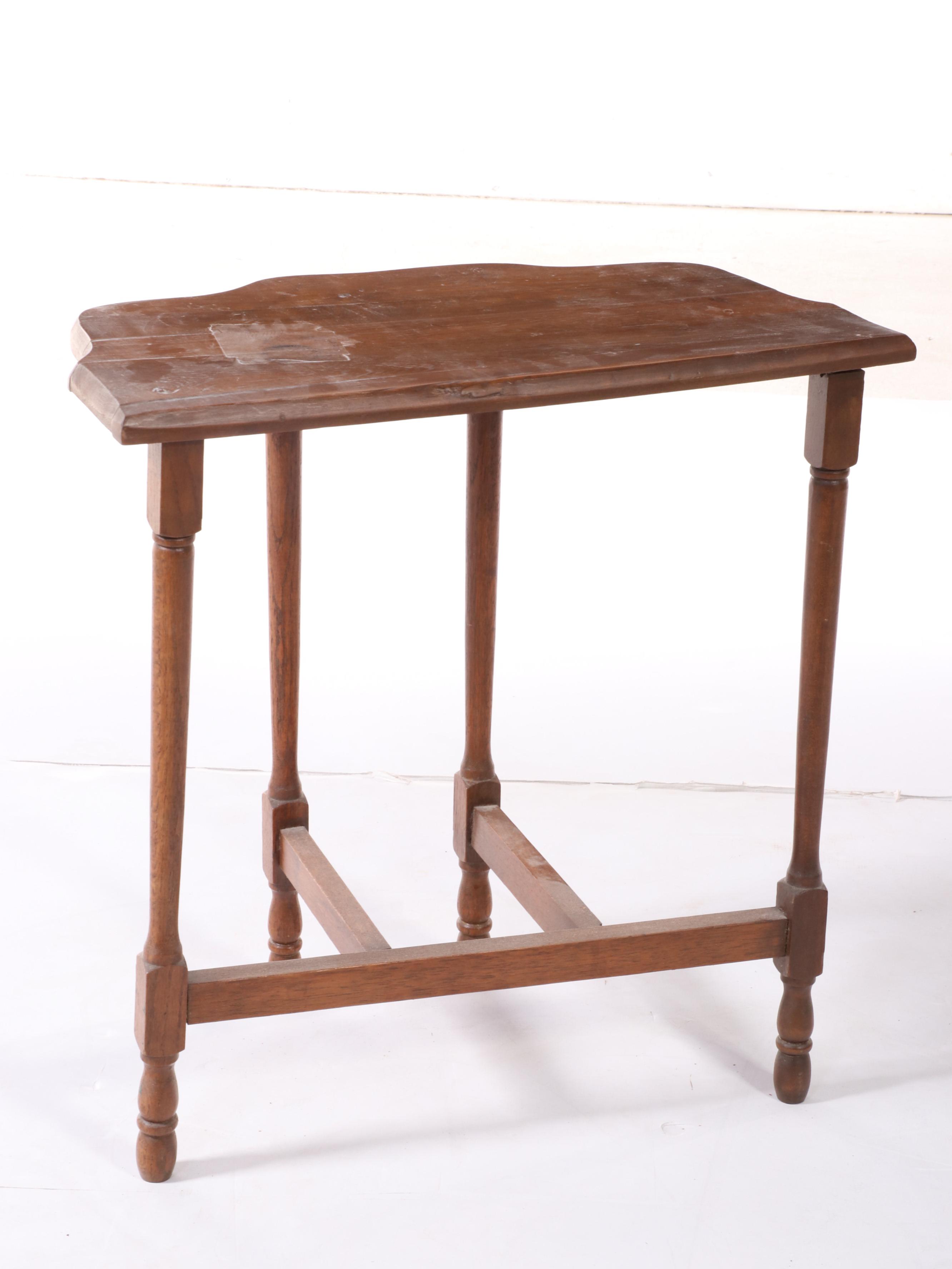 Colonial Style Hardwood Side Table, Early to Mid 20th Century