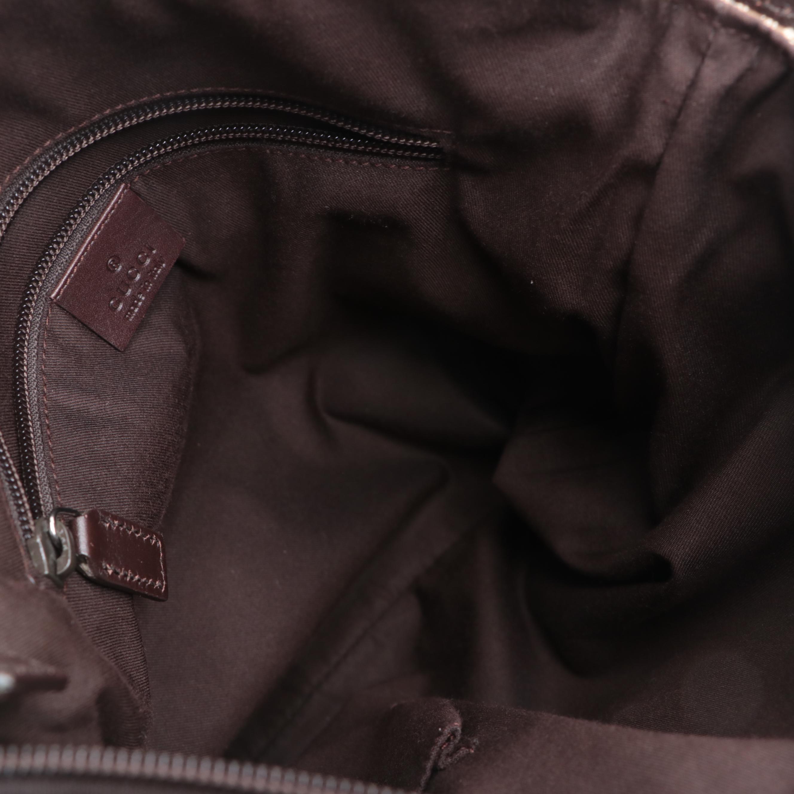 Gucci Crossbody Bag in GG Canvas and Perforated Leather