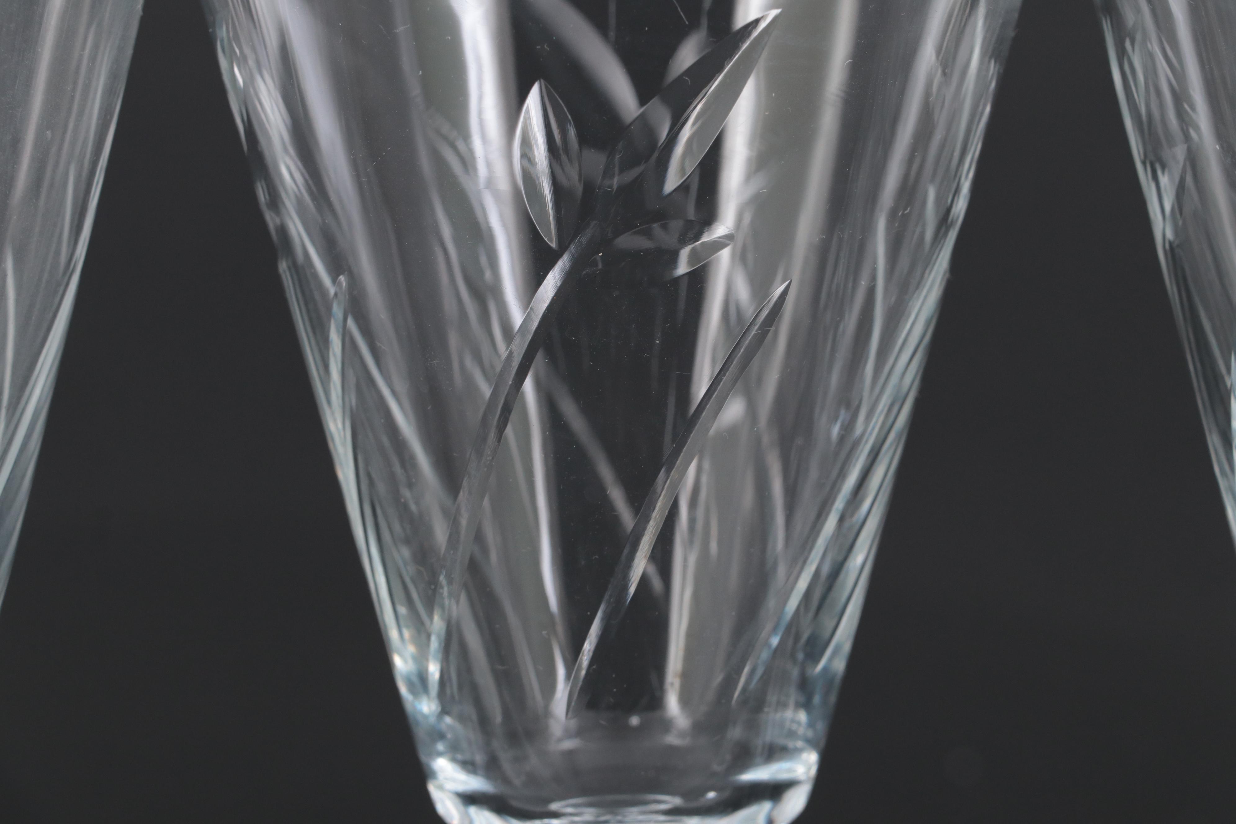 Etched Glass Wine Goblets