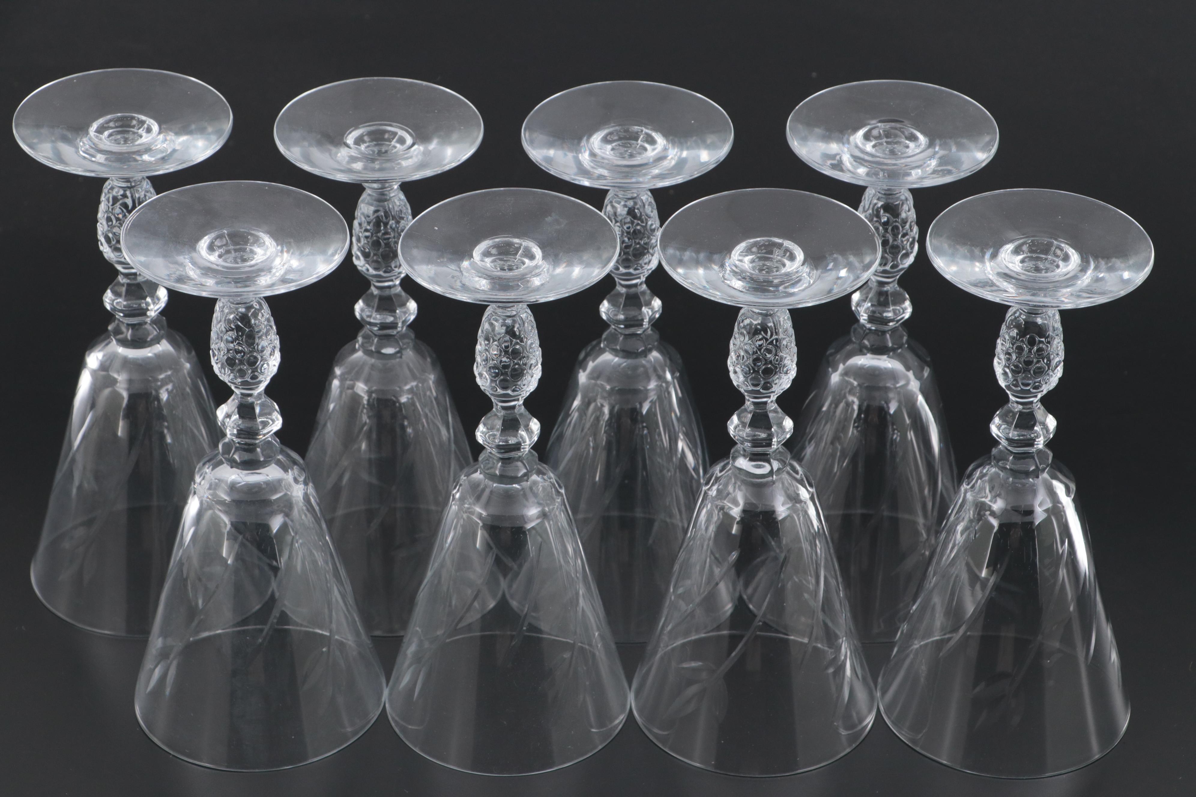 Etched Glass Wine Goblets