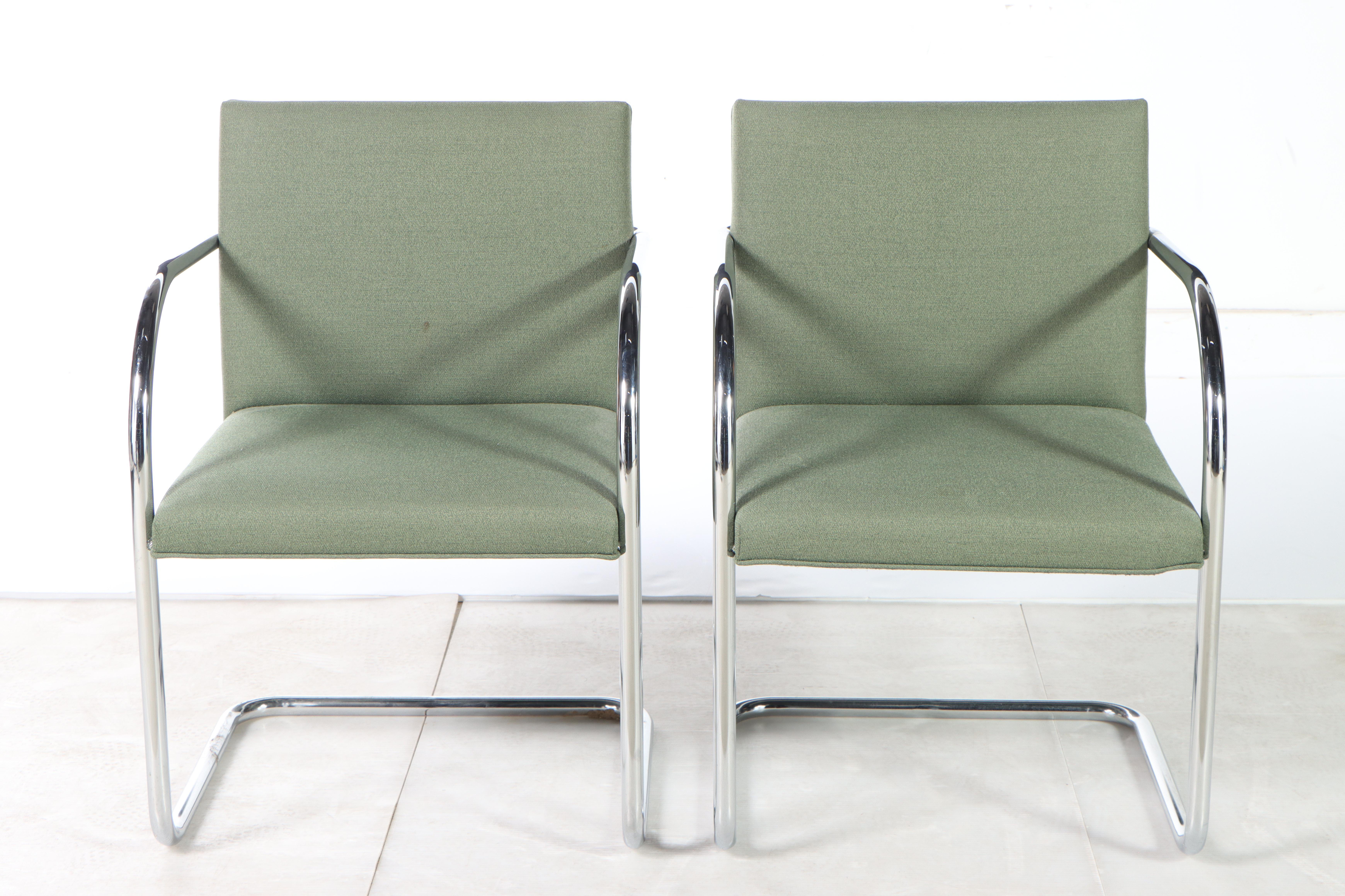 Pair of Gordon International Upholstered Cantilever Armchairs, Mid-Late 20th C