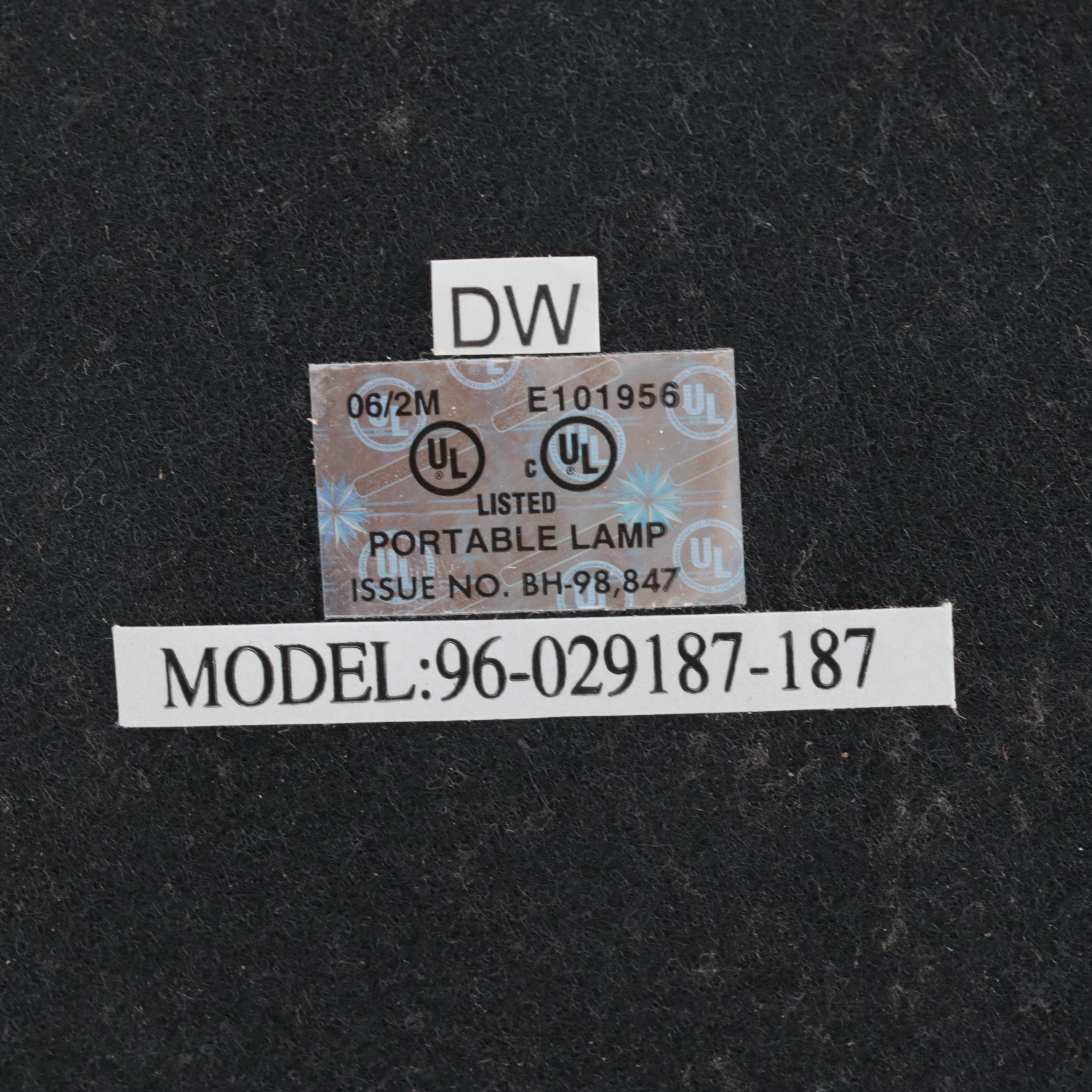 Mission Style Slag Glass With Pressed Metal Table Lamp, Contemporary