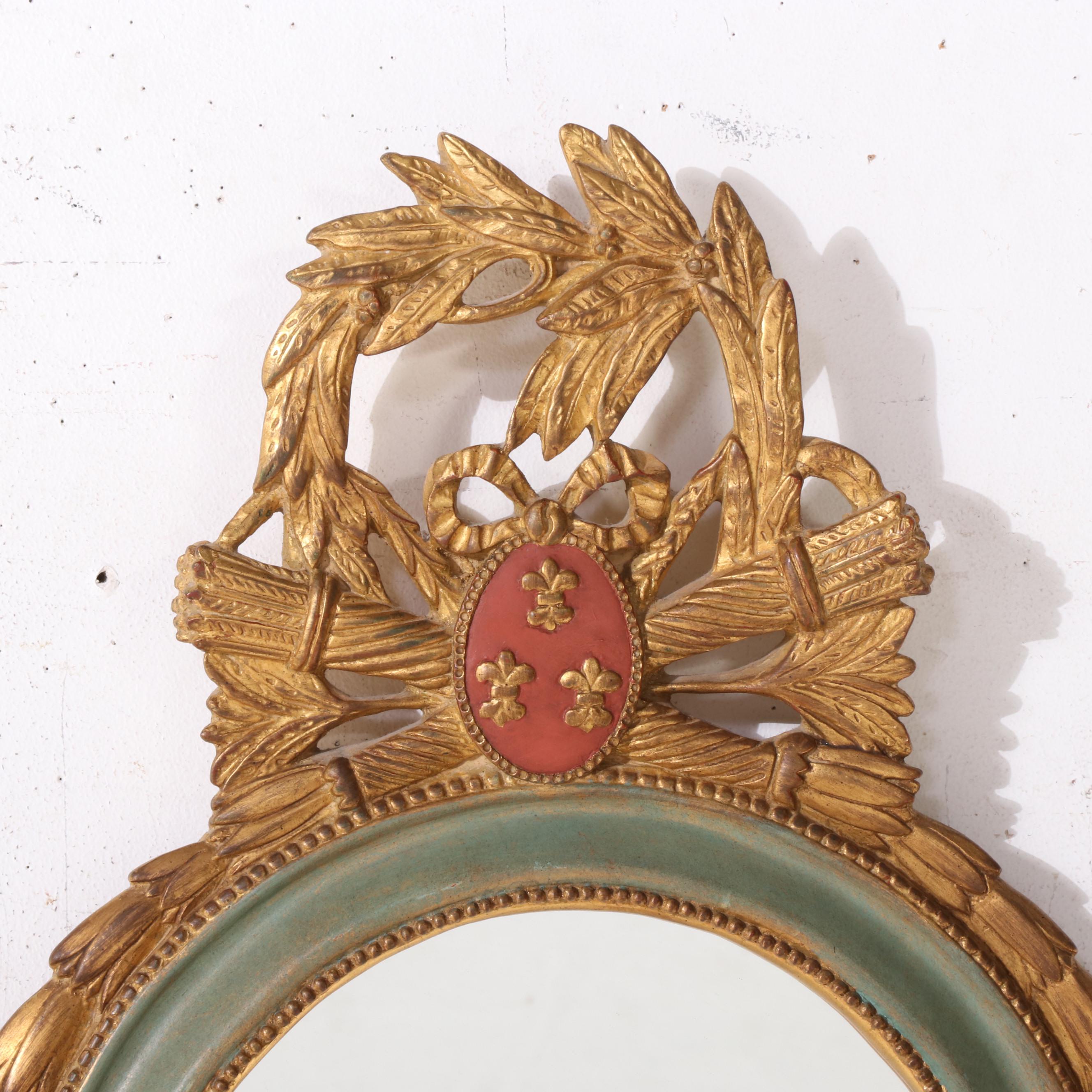 Carol Canner for Carvers' Guild Neoclassical Style Painted & Parcel-Gilt Mirror