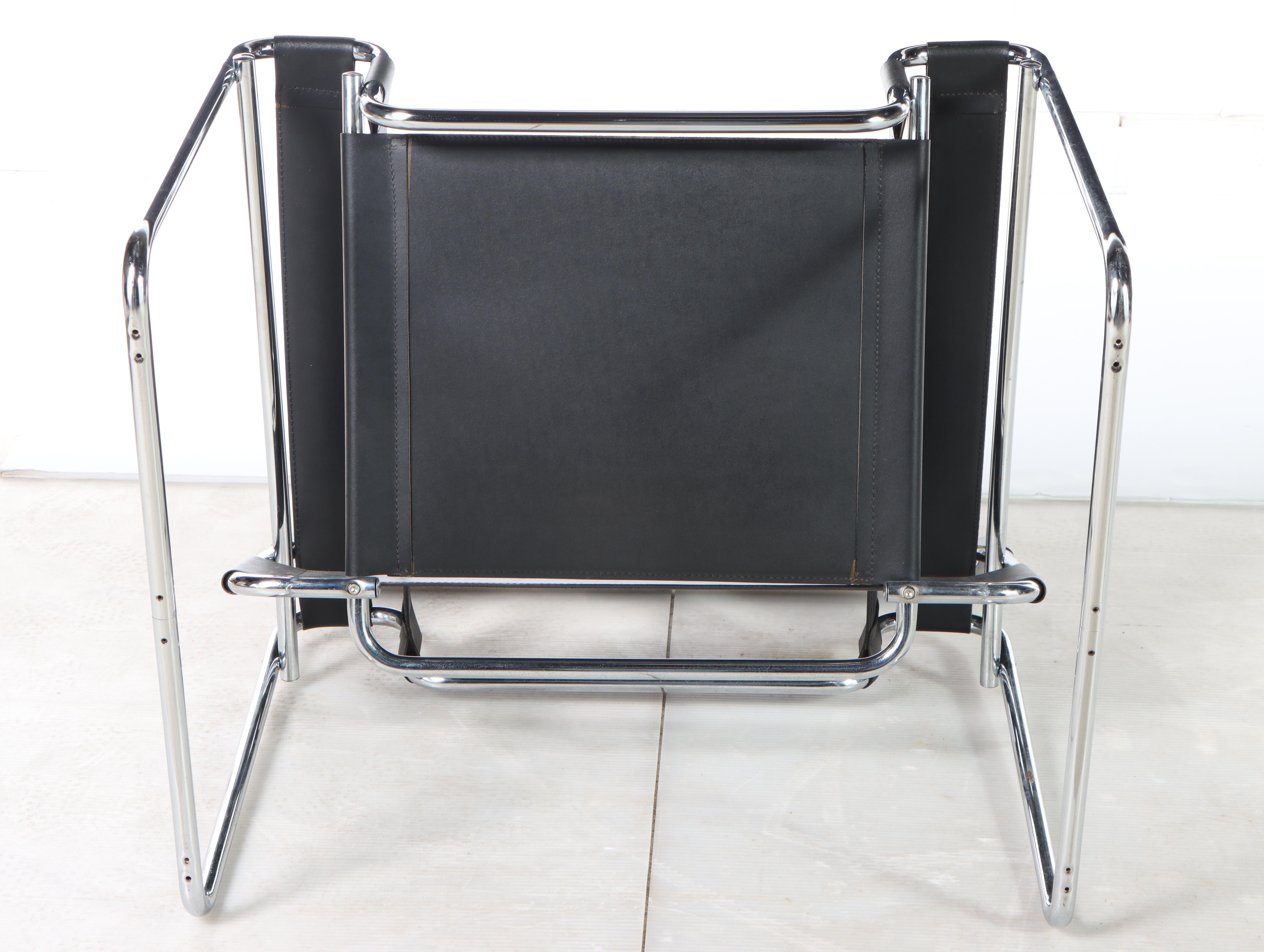 Wassily Chair in Chrome and Leather After a Design by Marcel Breuer
